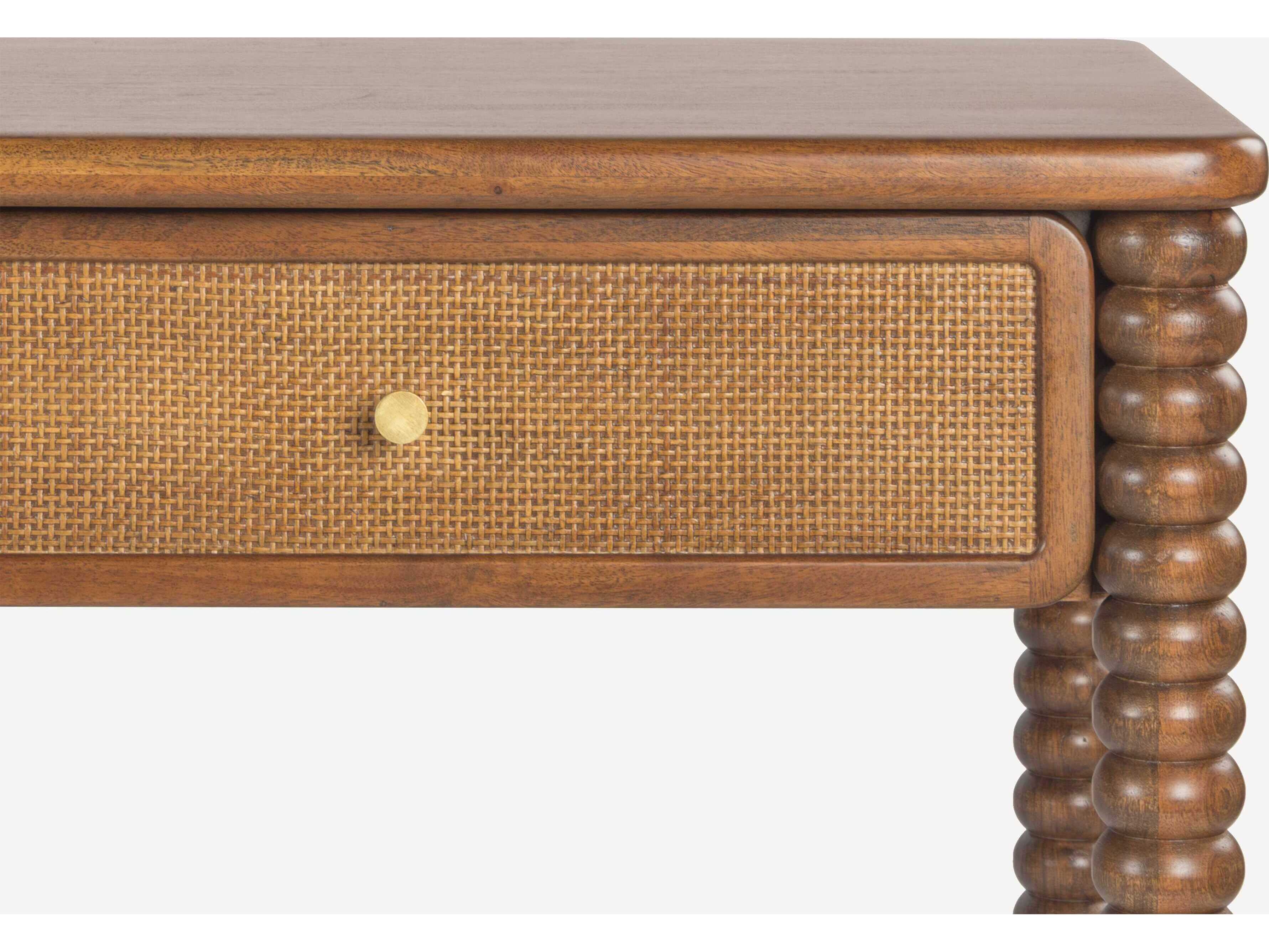 Union Home Twist Mellow Bourbon Brown Acacia Wood Writing Desk