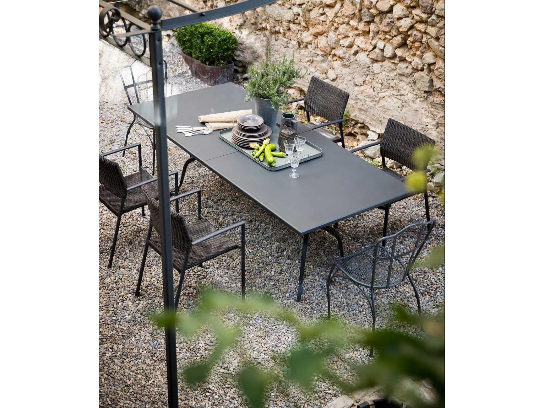 UnoPiu Toscana Wrought Iron Extendable Rectangular Dining Table