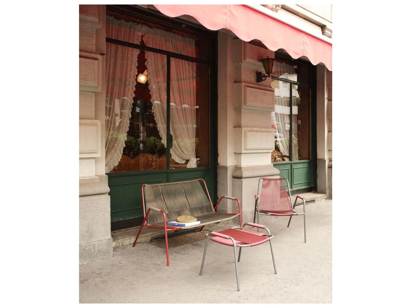 UnoPiu Coco Steel Rope Bench in Graphite