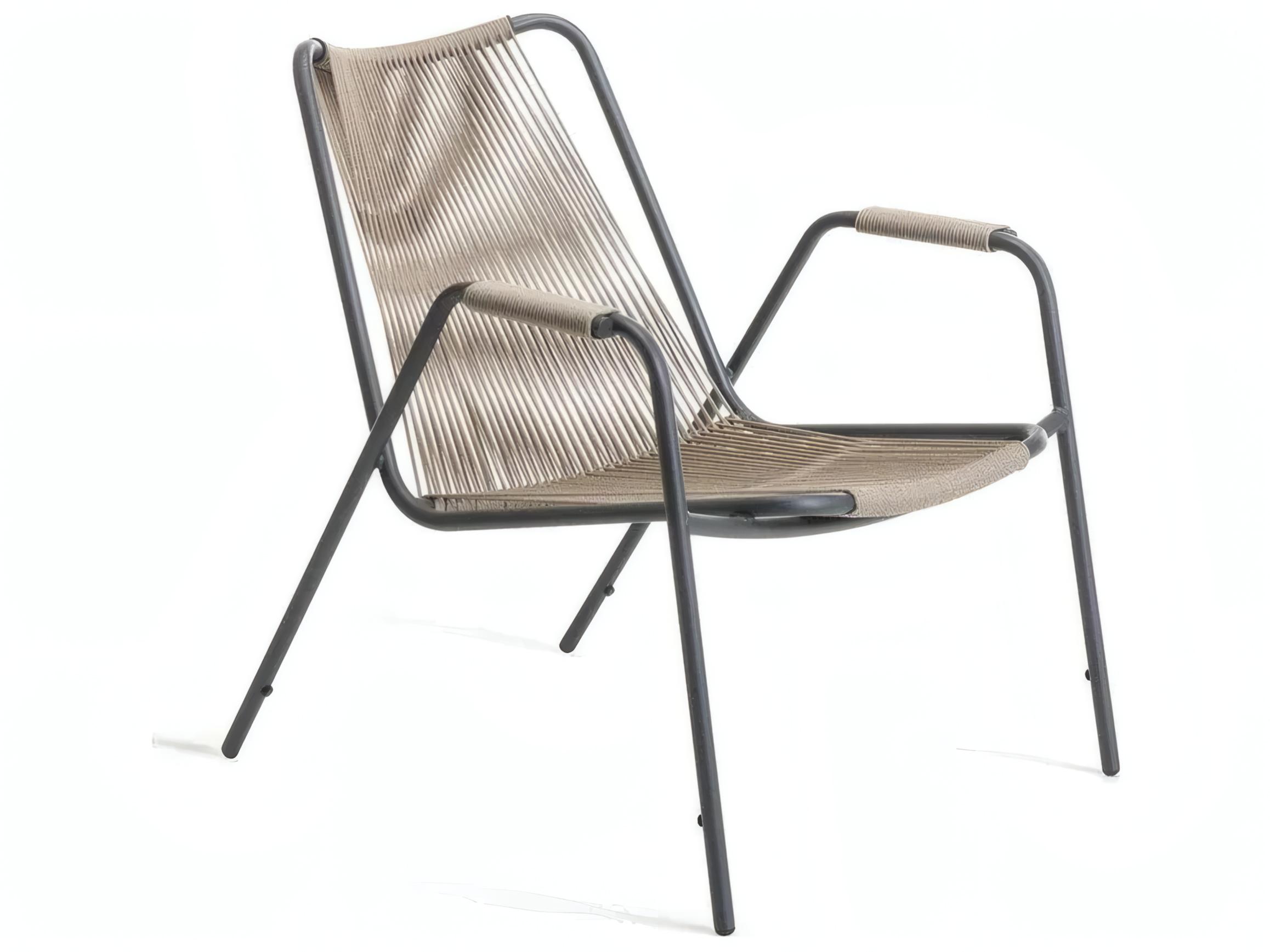 UnoPiu Coco Steel Rope Lounge Armchair in Graphite