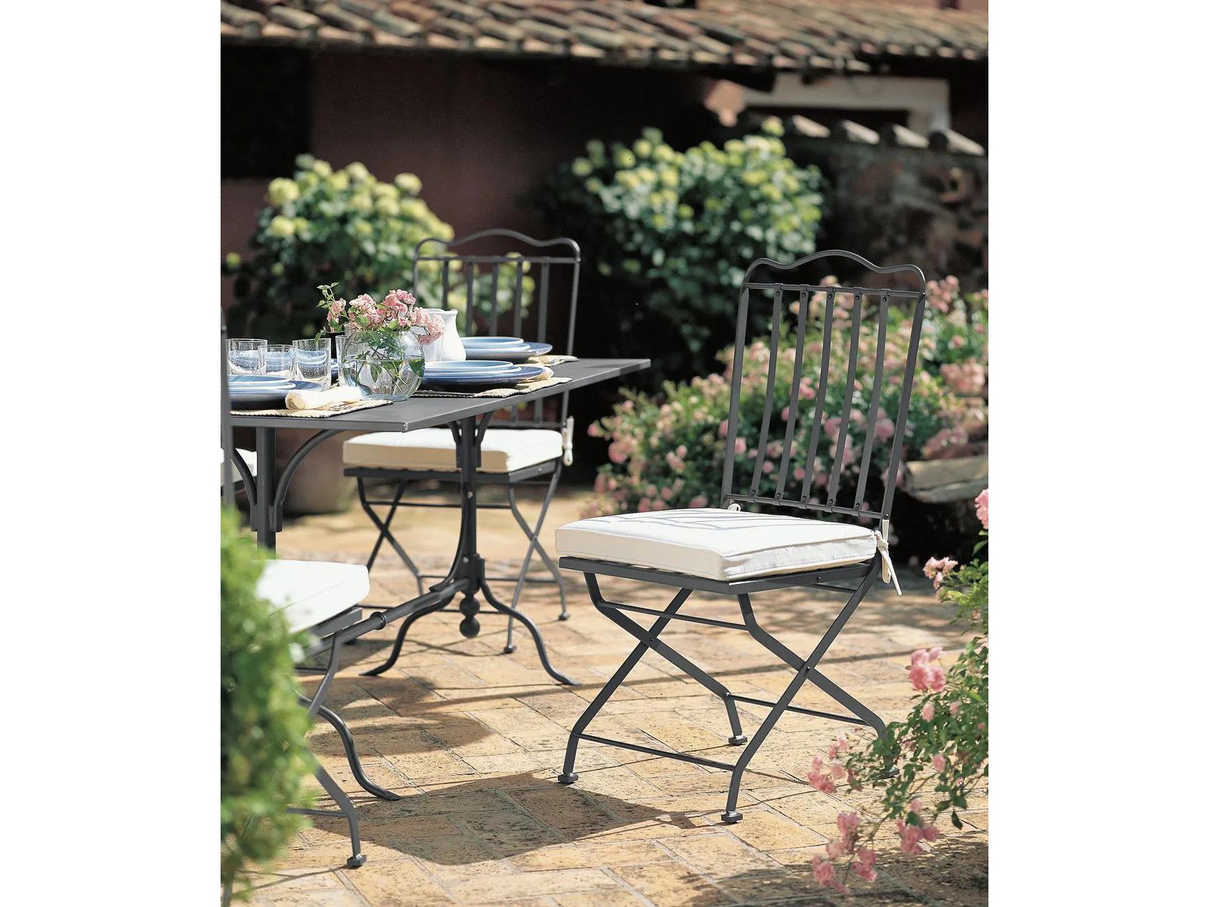 UnoPiu Toscana Wrought Iron Folding Side Chair