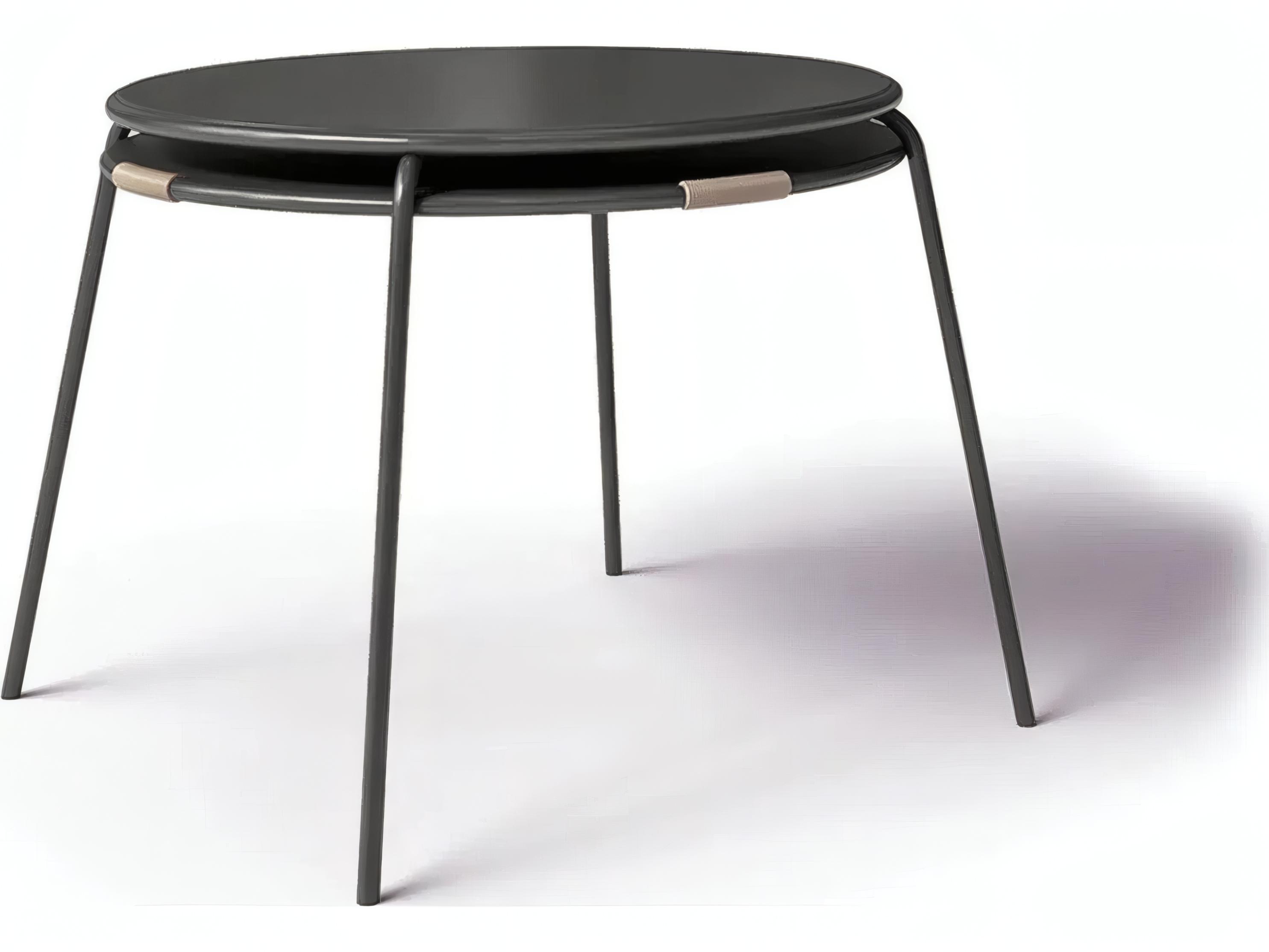 UnoPiu Coco Steel Round Table in Graphite