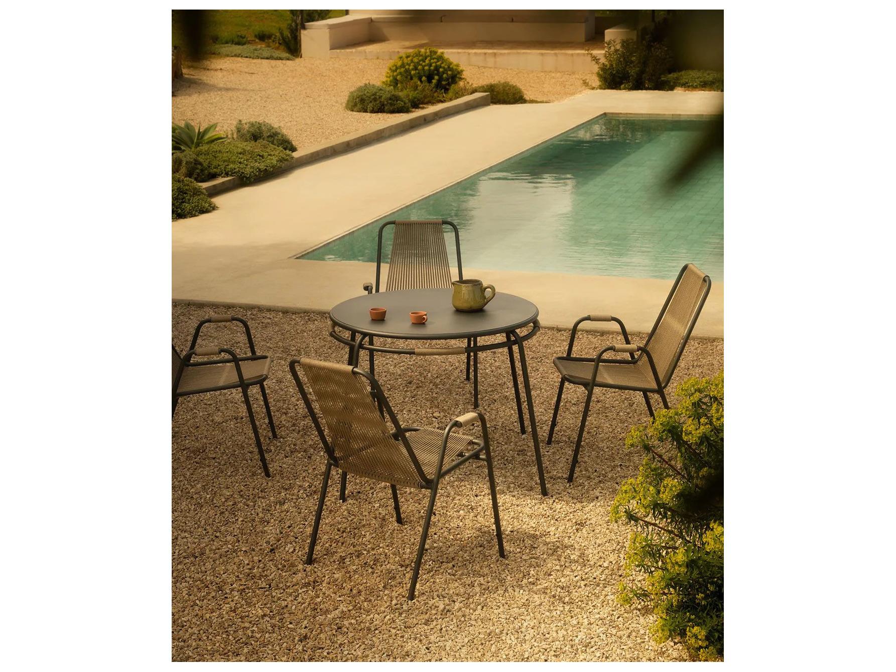 UnoPiu Coco Steel Round Table in Graphite