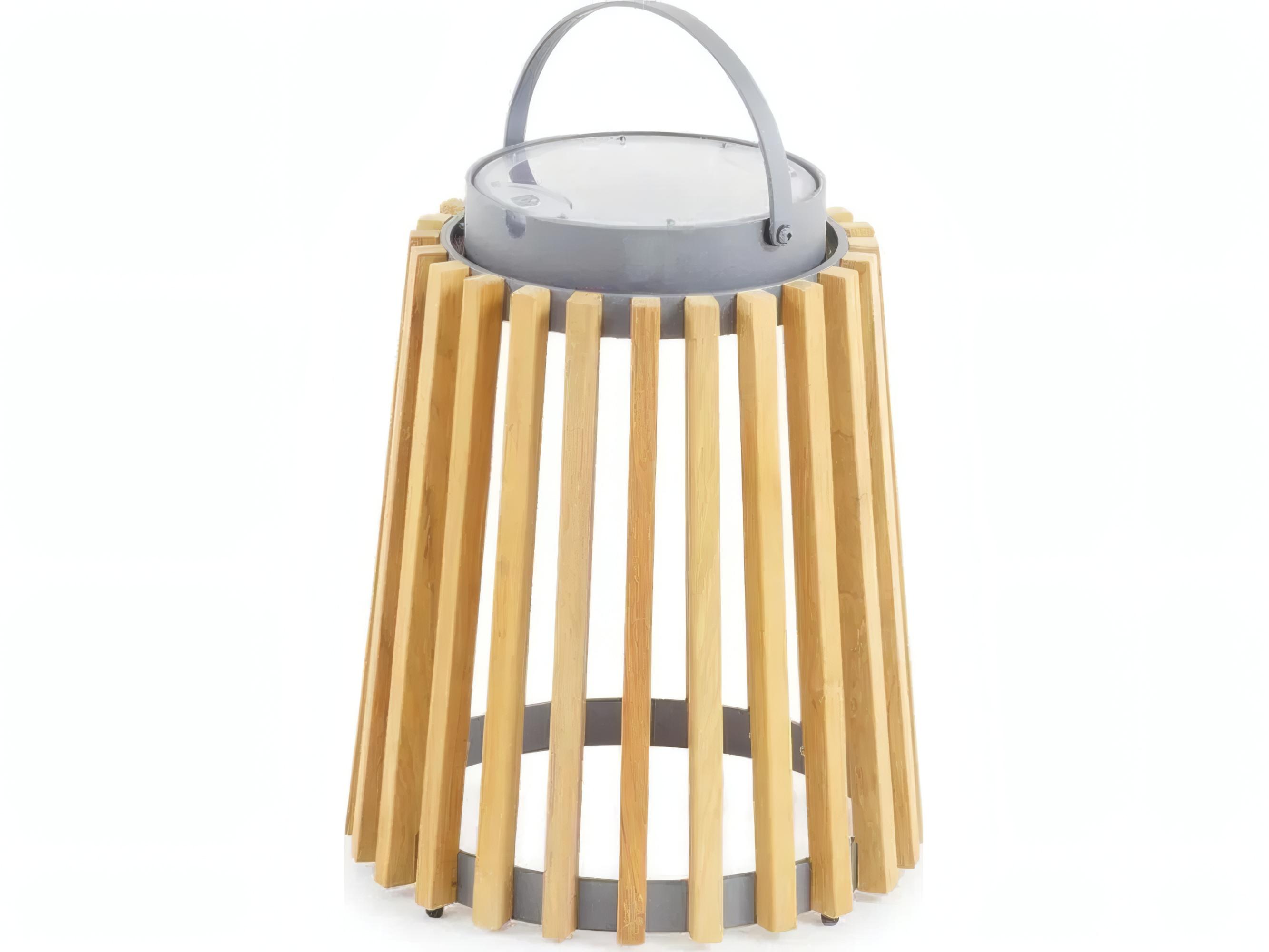 UnoPiu Solare Lamp in Teak and Graphite Aluminium