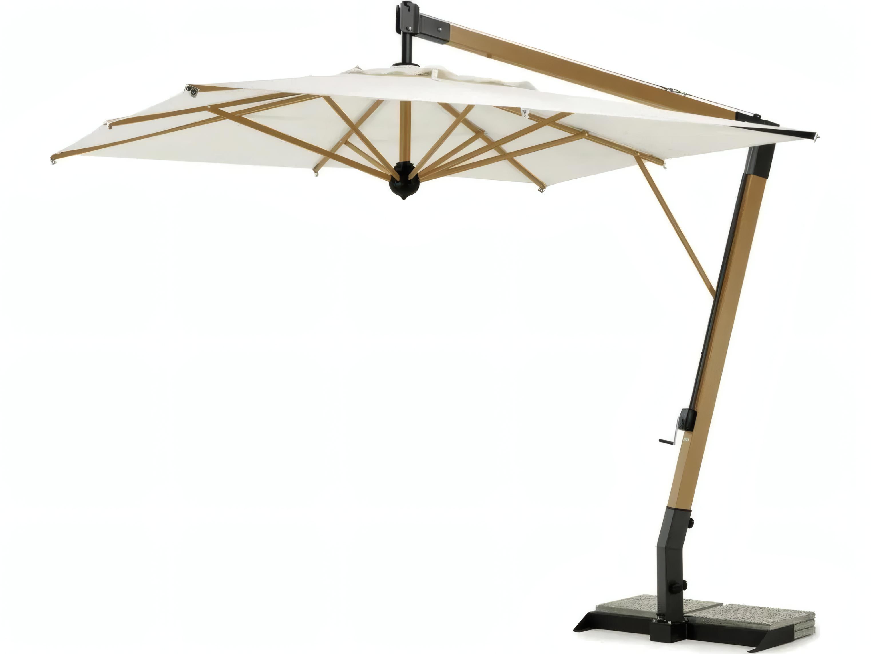 UnoPiu Salento Aluminum 112.20" Square Umbrella with Wood Effect