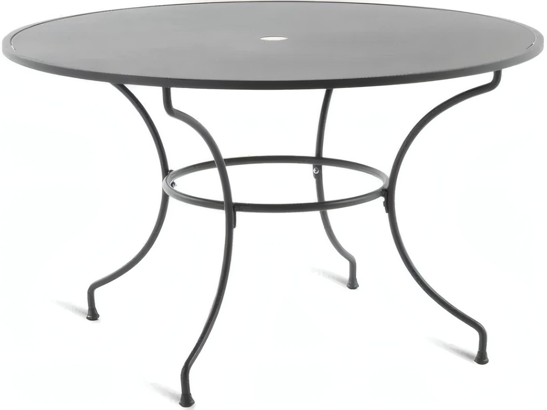 UnoPiu Toscana Wrought Iron Round Dining Table with Umbrella Hole