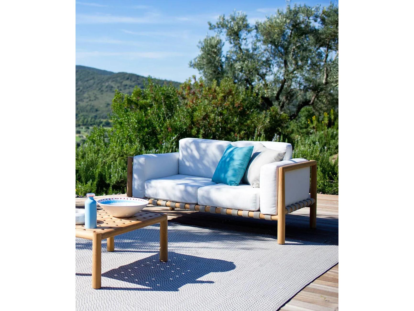 UnoPiu Pevero Teak 2-Seater Sofa with Cushions