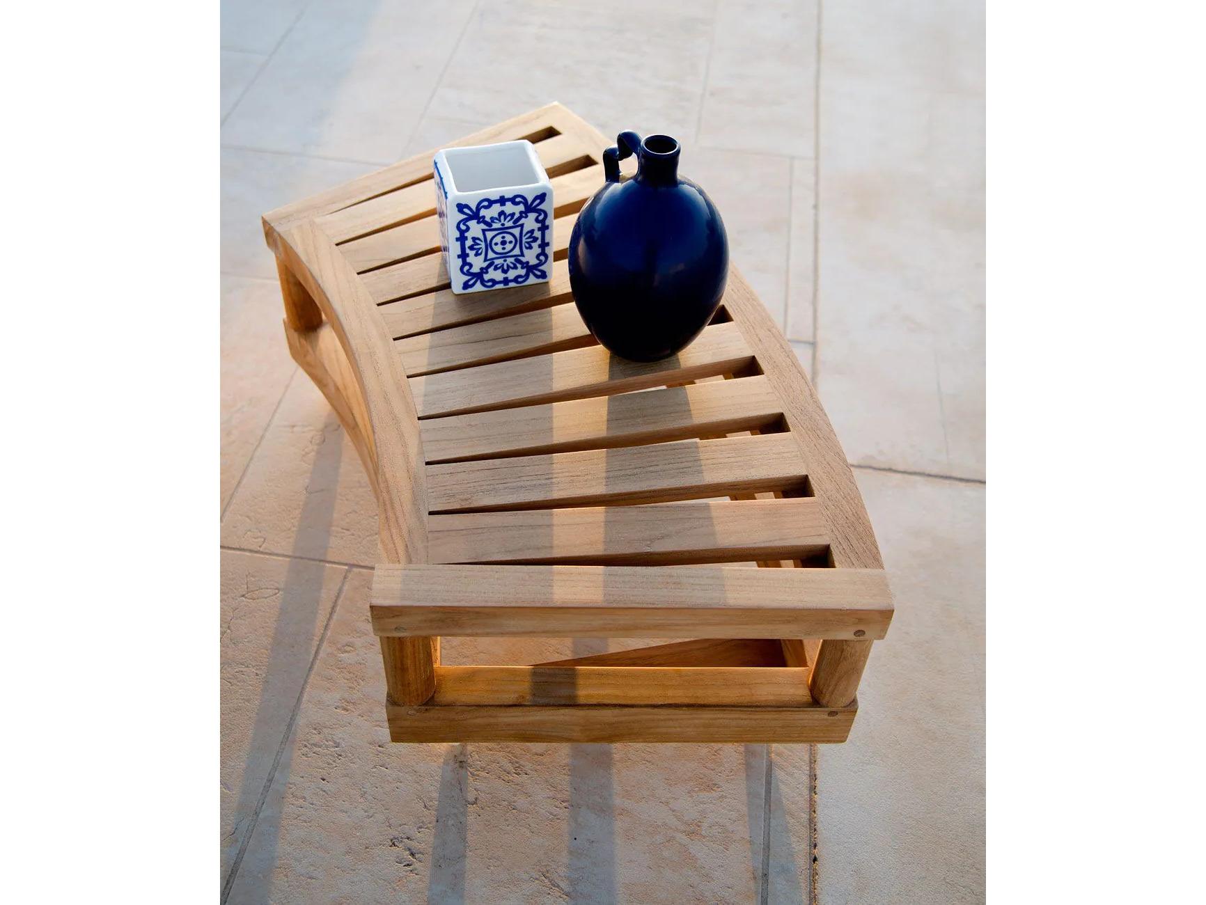 UnoPiu Pevero Teak Rectangular Island Side Table with Wheels