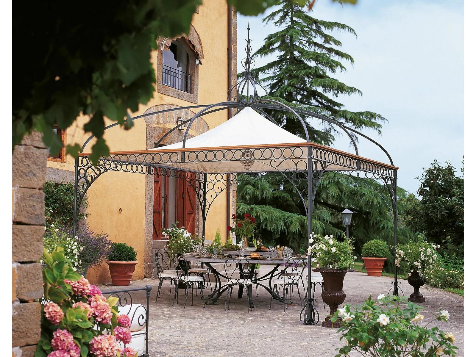 UnoPiu Tibsisco Iron Pavilion Complete with 4 Posts