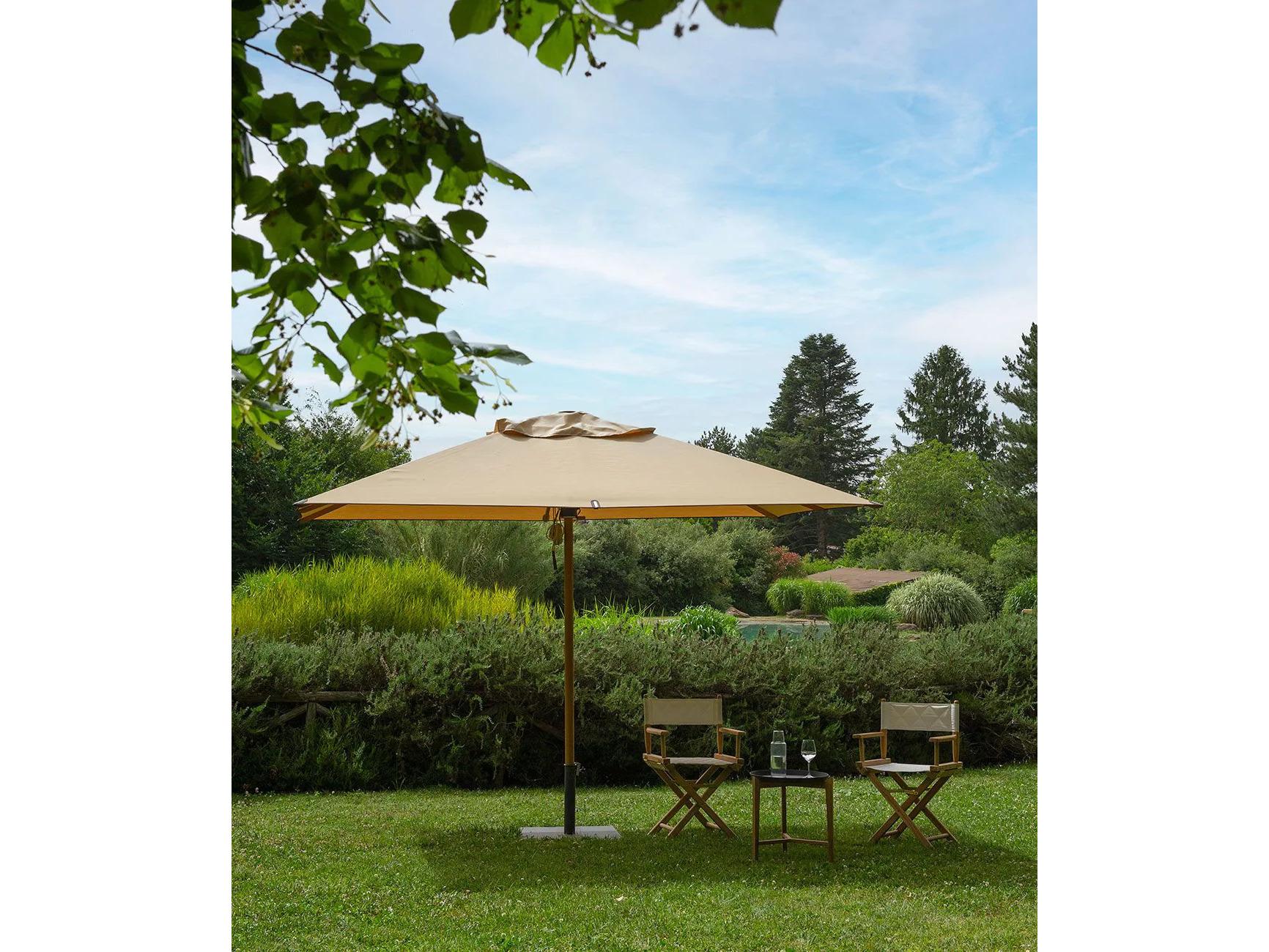 UnoPiu Lipari Wood 137.80 x 98.43" Rectangular Umbrella
