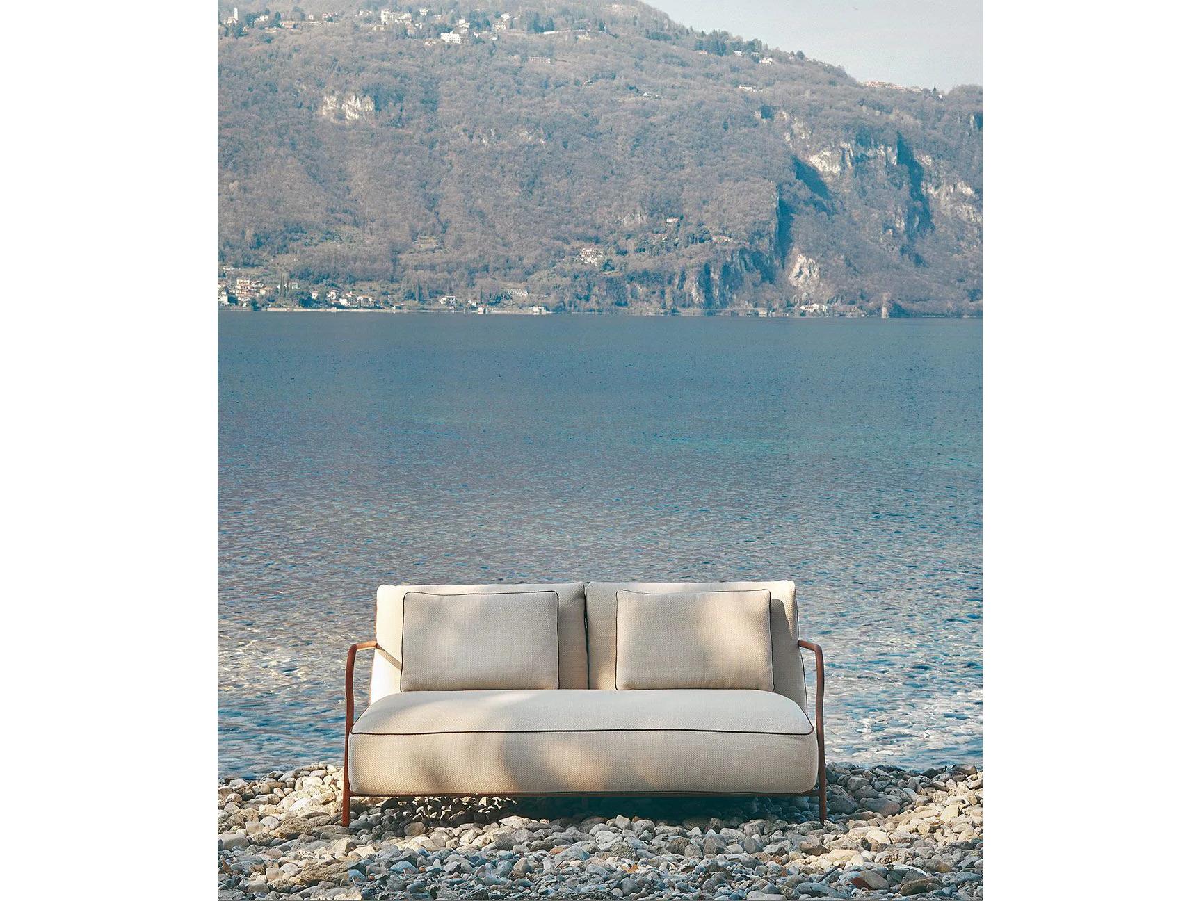 UnoPiu Salo Aluminum  Terracotta 2 Seat Sofa with Cushions