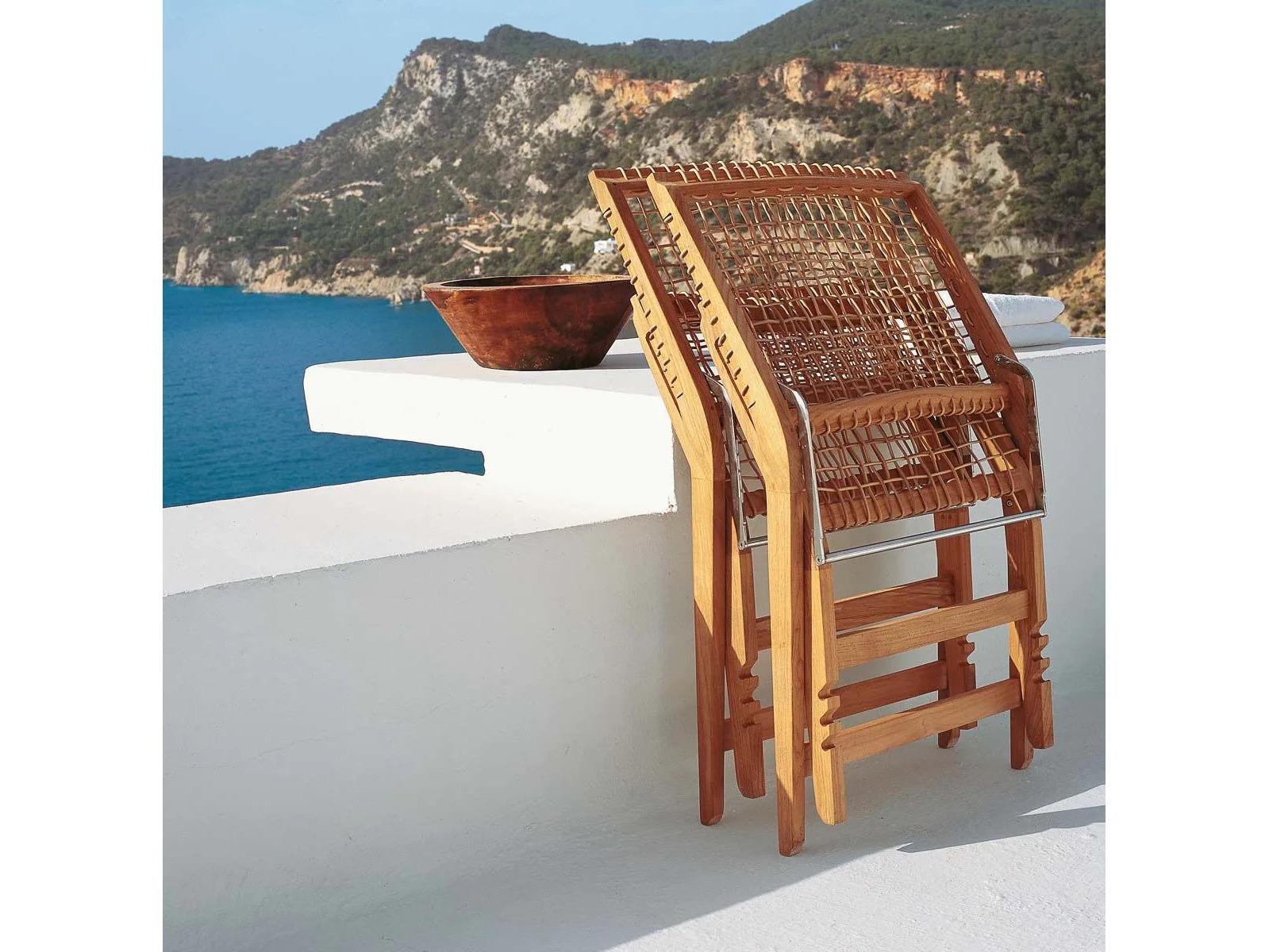 UnoPiu Synthesis Teak Folding Deckchair