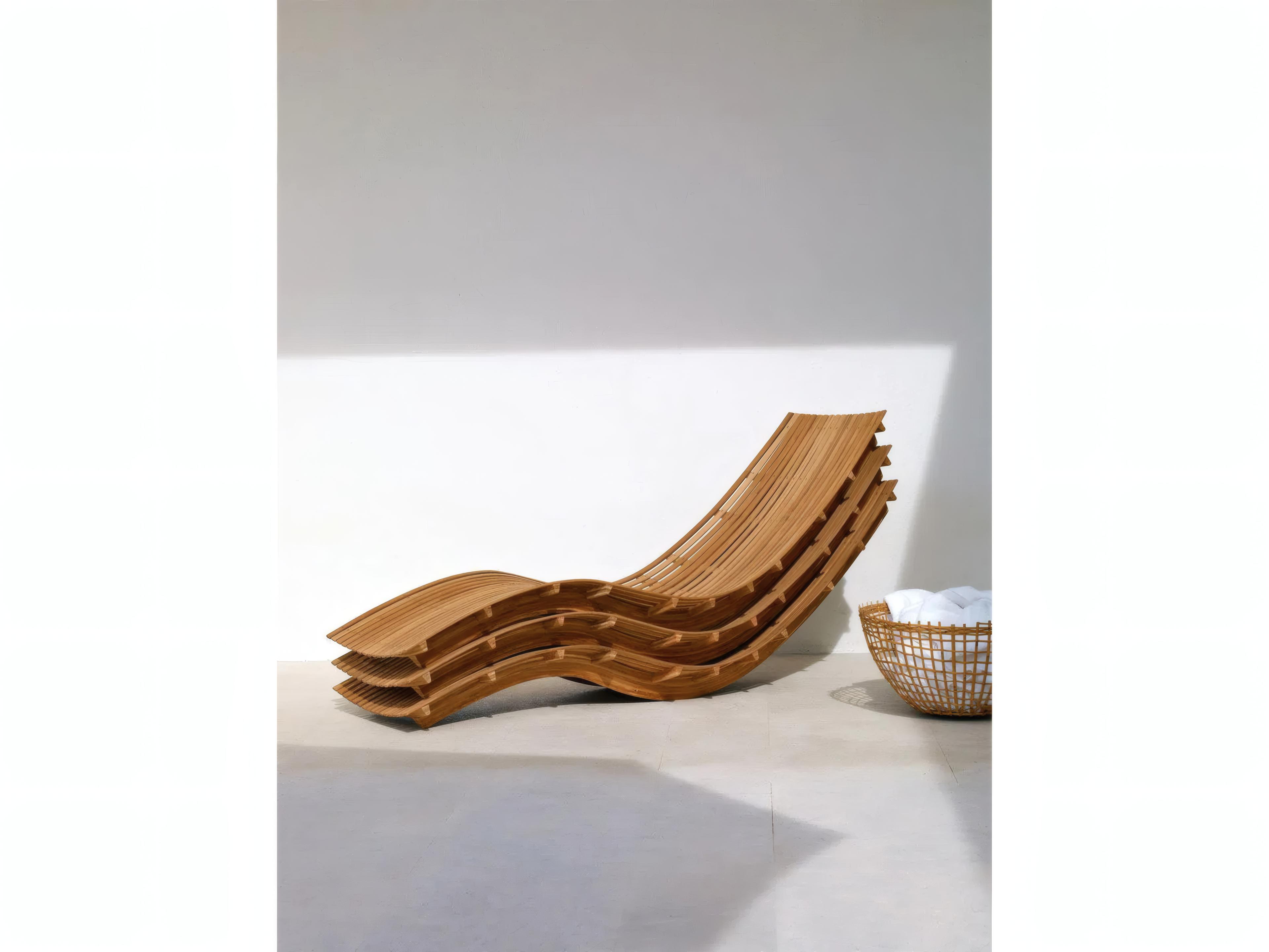 UnoPiu Swing Teak Stackable Chaise Lounge