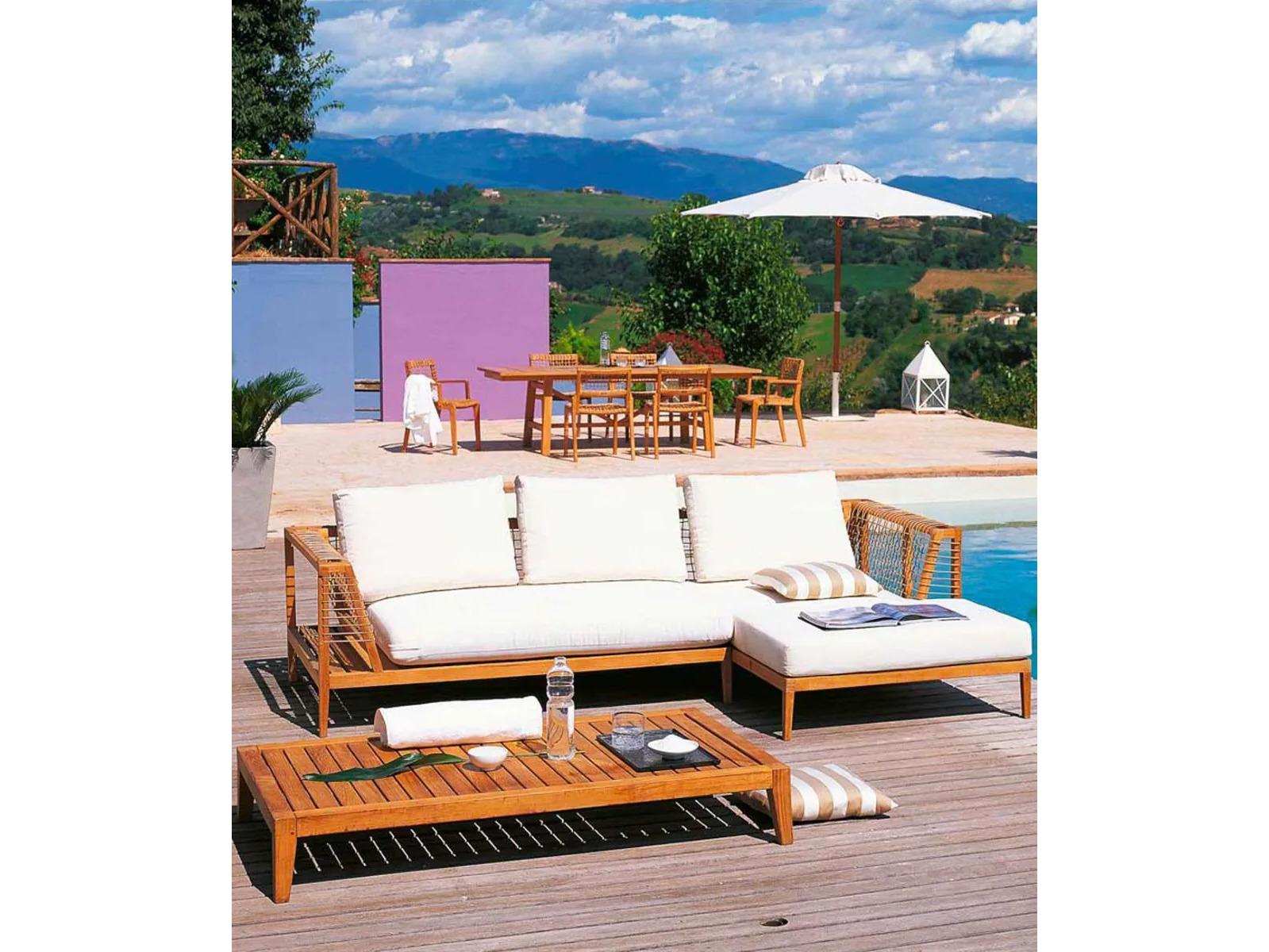 UnoPiu Synthesis Teak Left Chaise Lounge Module