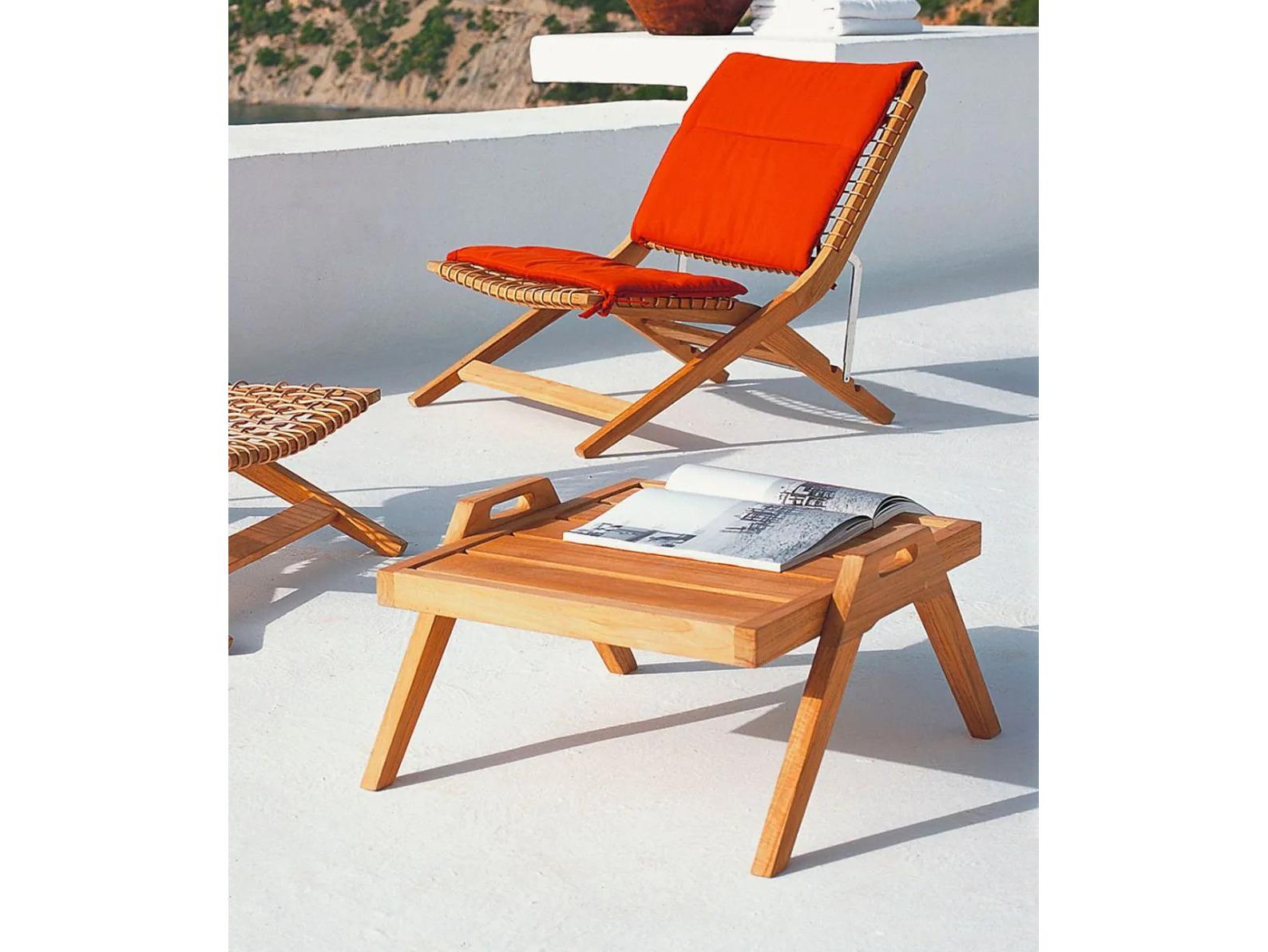 UnoPiu Synthesis Teak Stackable Square Coffee Table with Handles