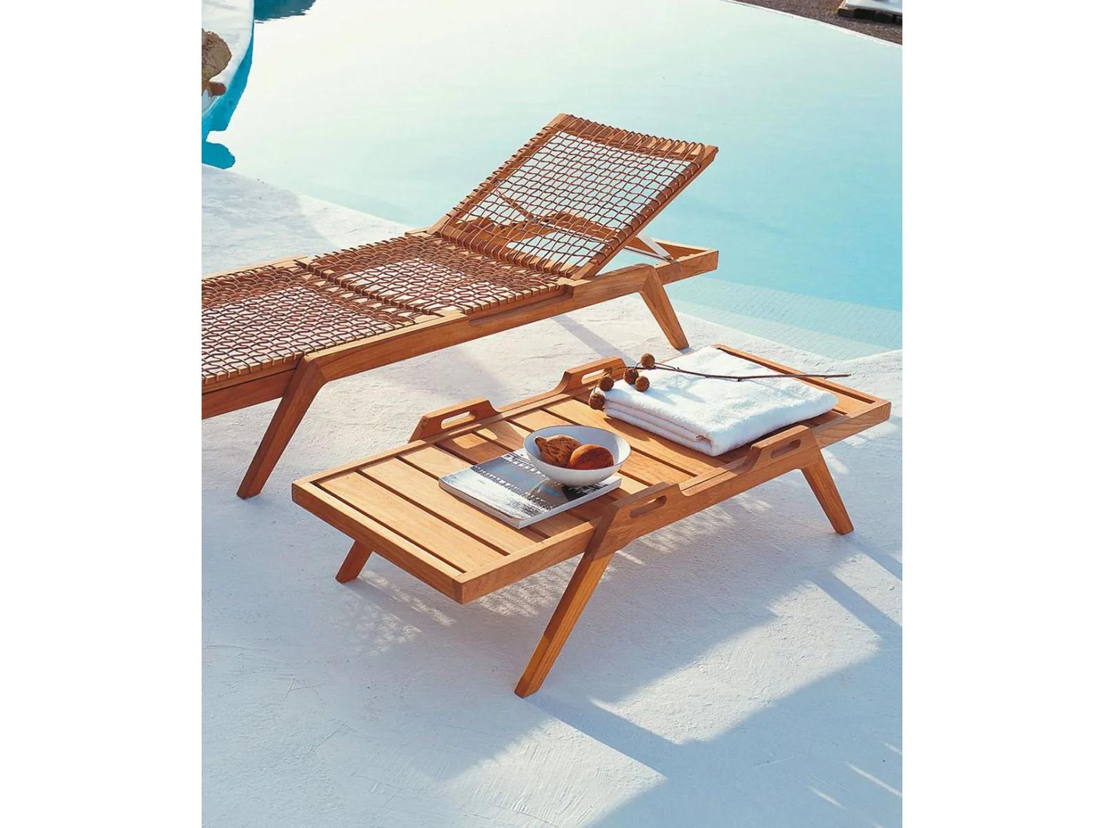 UnoPiu Synthesis Teak Stackable Rectangular Coffee Table with Handles