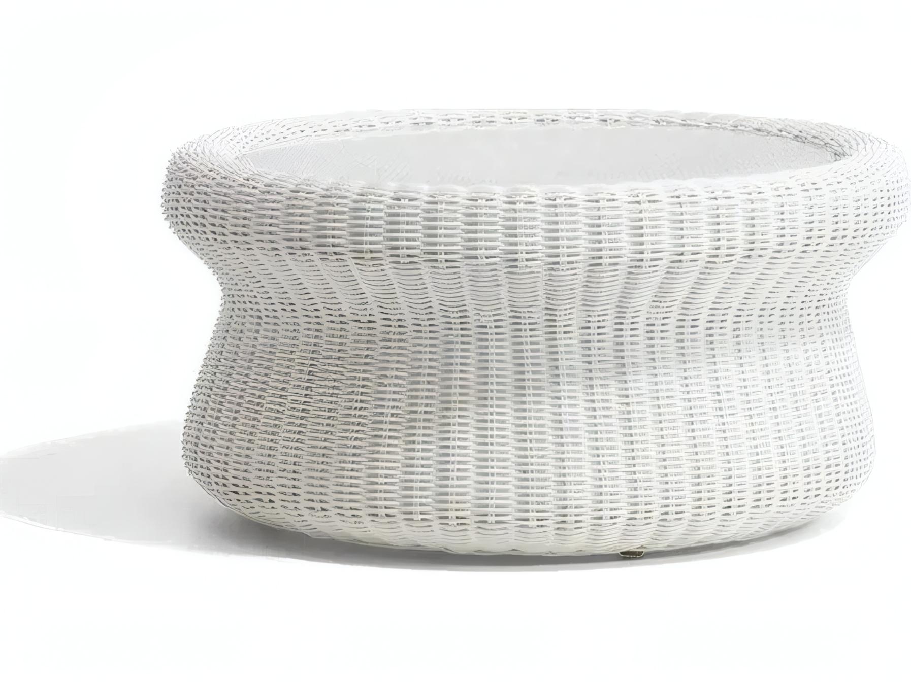 UnoPiu Agora Round Coffee Table in WaProLace with Glass Top