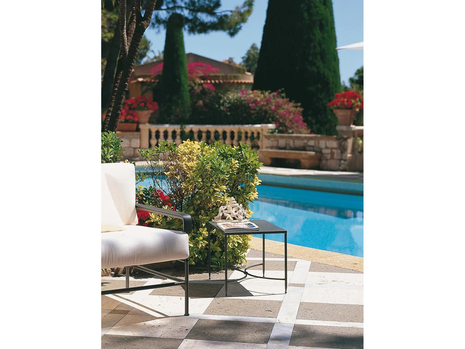 UnoPiu Toscana Wrought Iron Rectangular End Table