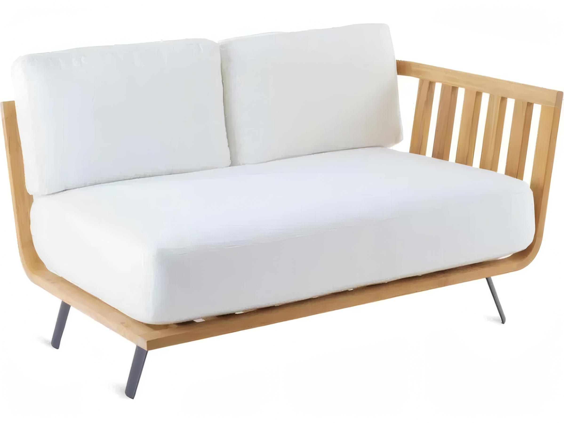 UnoPiu Welcome Teak Left Corner Module Loveseat in Cushions