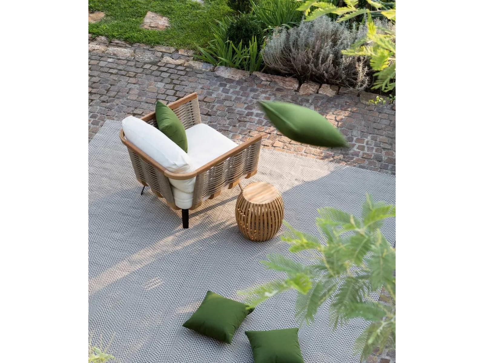 UnoPiu Welcome Teak Cord Armchair with Cushions