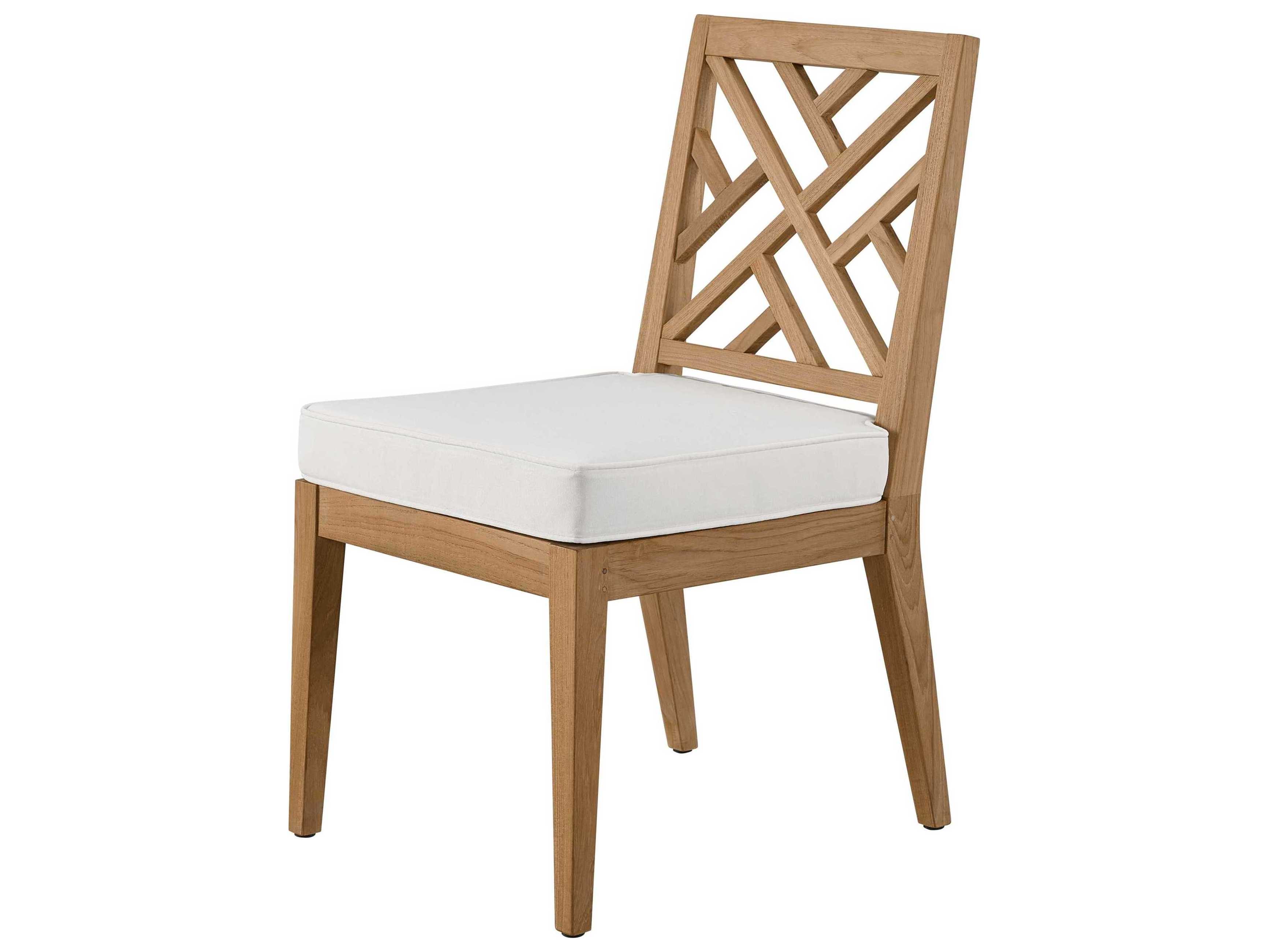 Coastal Living Outdoor Quick Ship Chesapeake Natural Teak Cushion Dining Chair