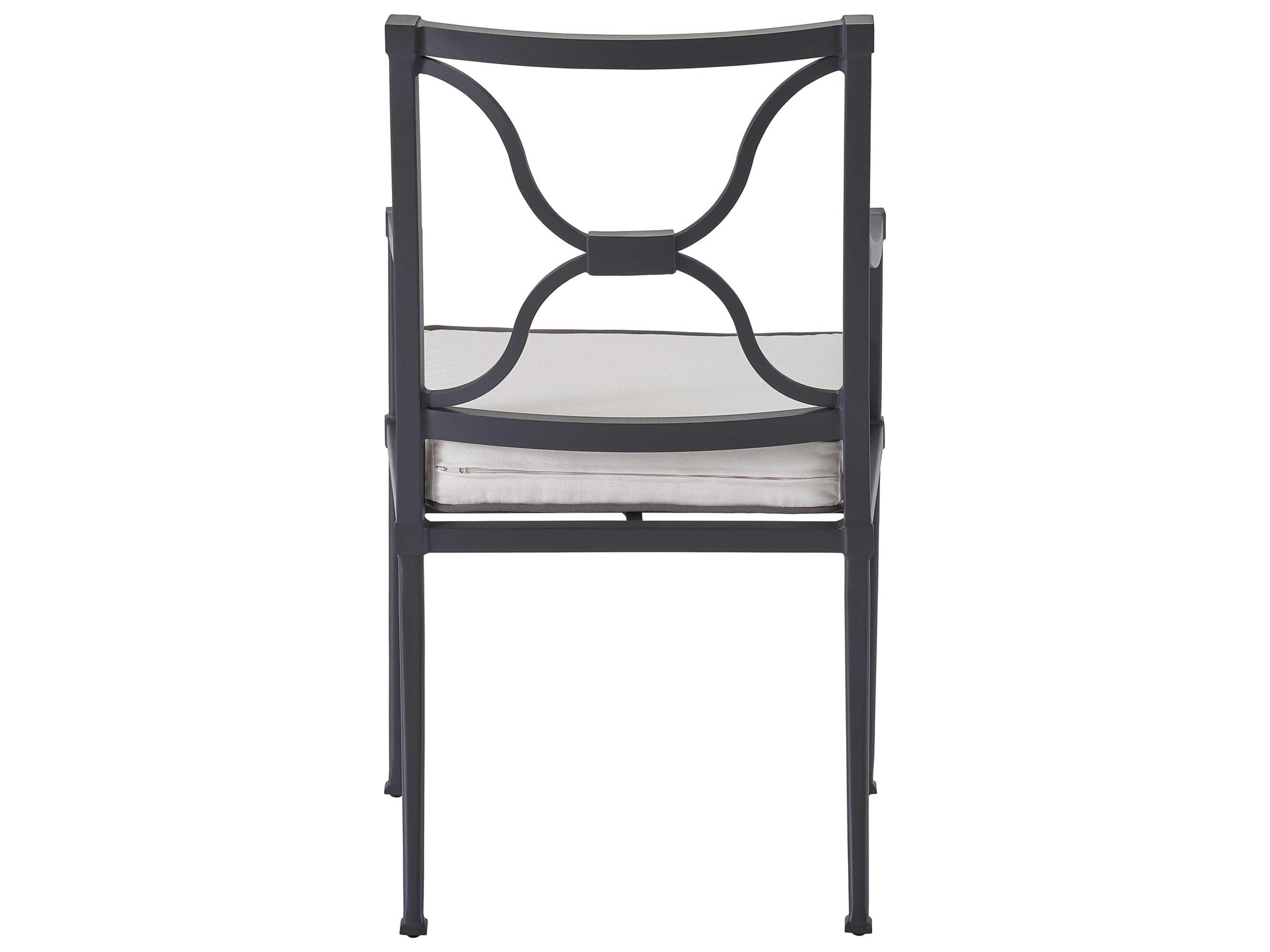 Coastal Living Outdoor Quick Ship Seneca Charcoal Aluminum Cushion Dining Chair