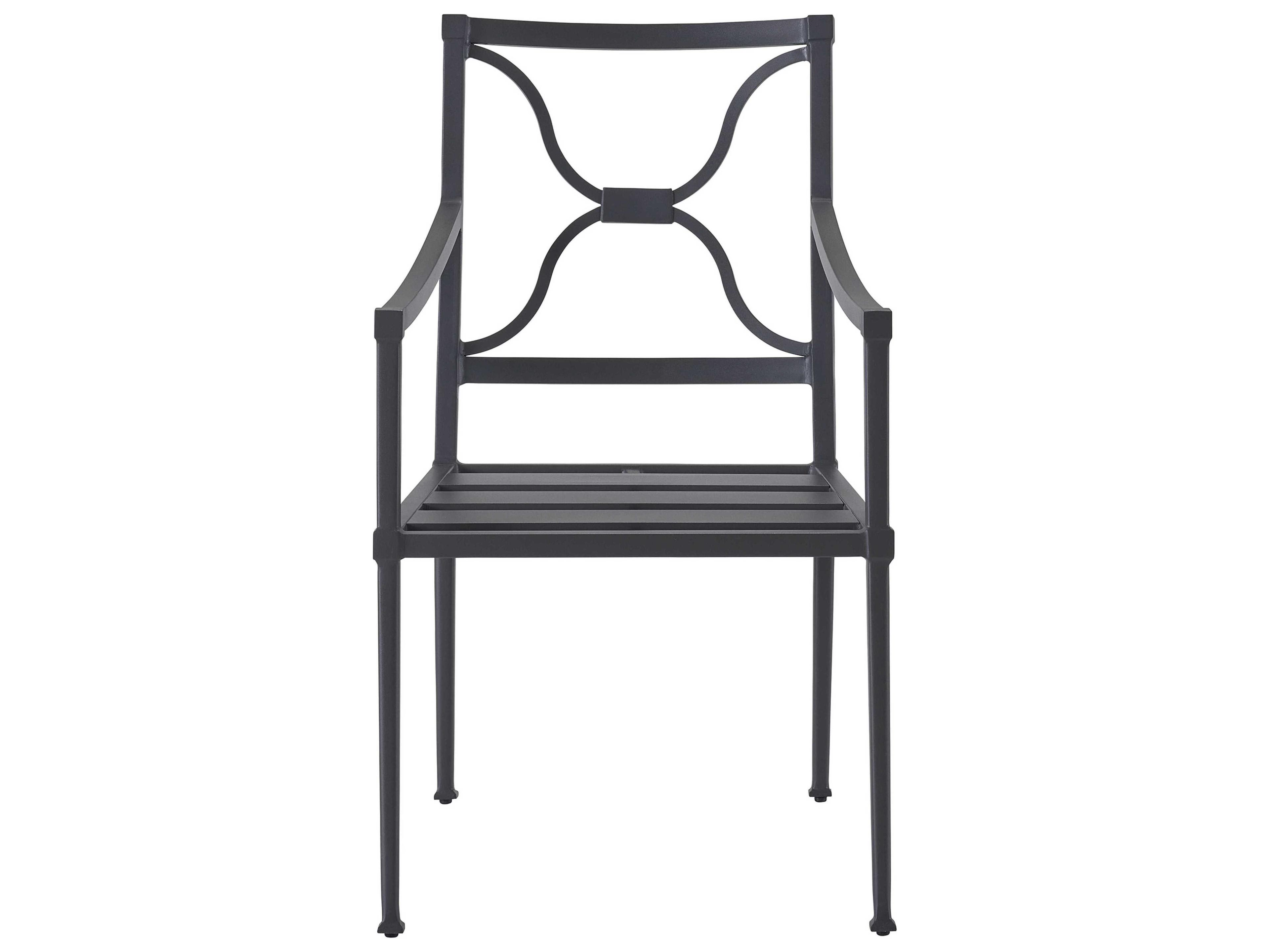 Coastal Living Outdoor Quick Ship Seneca Charcoal Aluminum Cushion Dining Chair