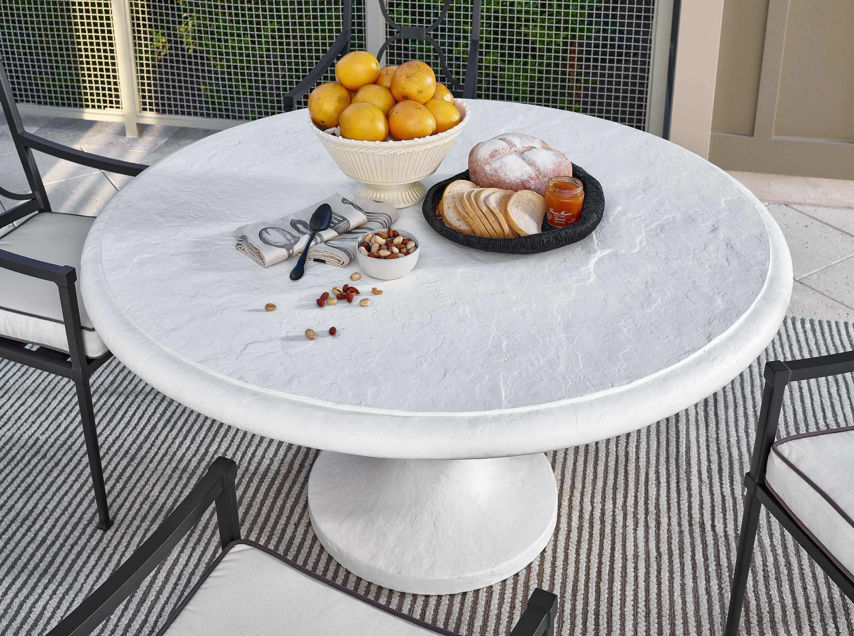 Coastal Living Outdoor Quick Ship Abaco White Round Dining Table