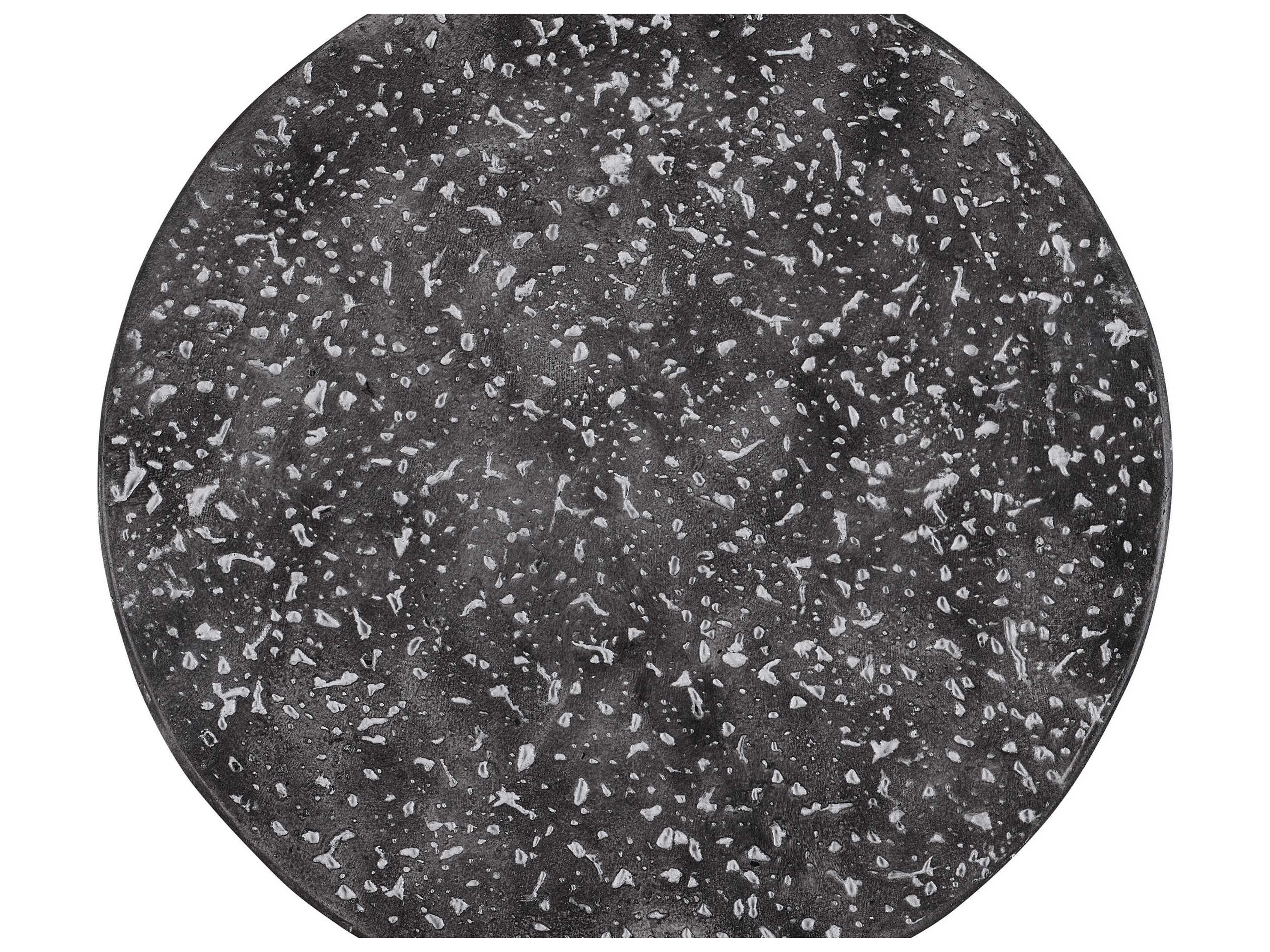 Coastal Living Outdoor Quick Ship Speckled Gray Concrete Round End Table