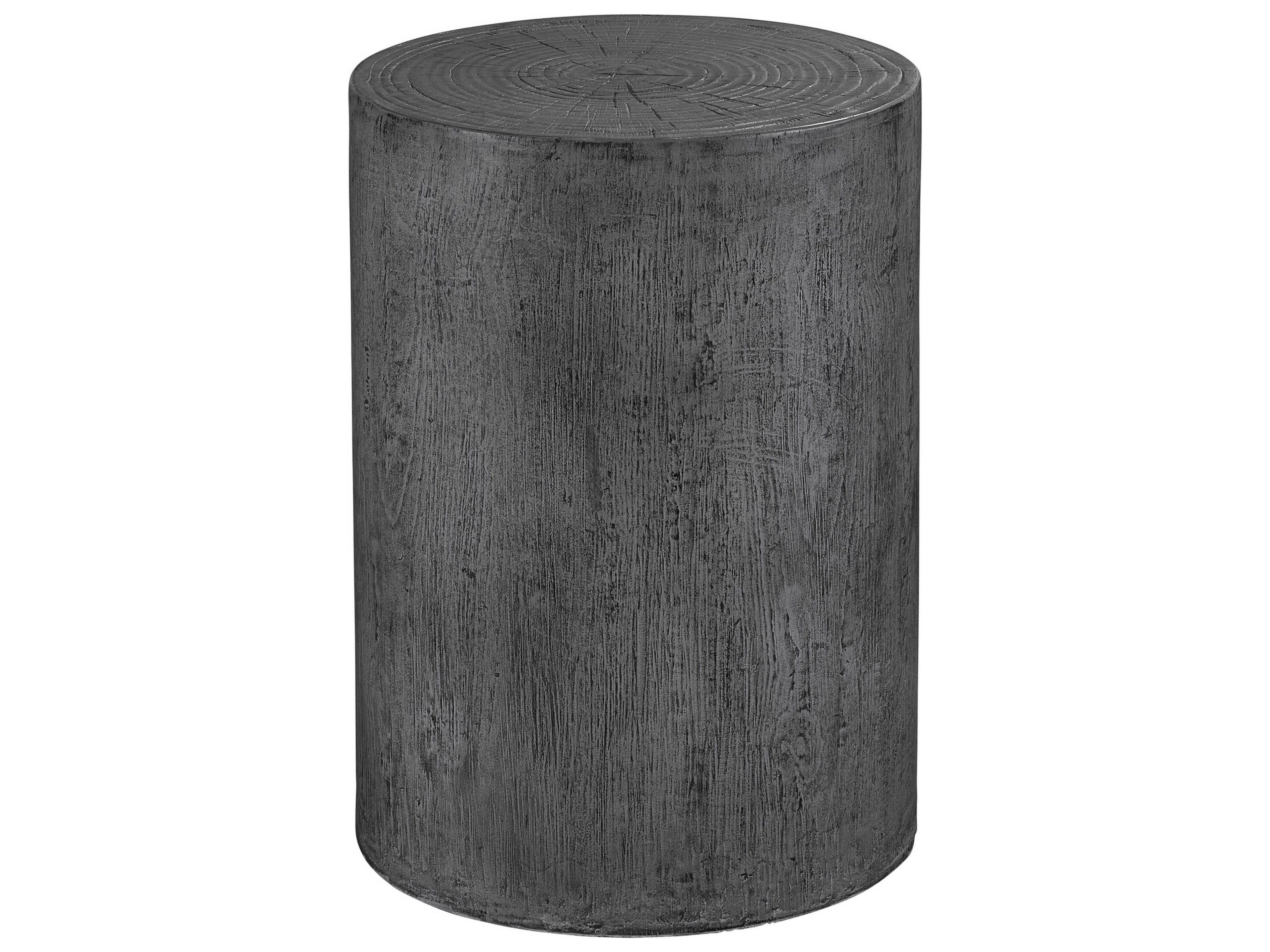 Coastal Living Outdoor Quick Ship Harvested Gray Concrete Round End Table