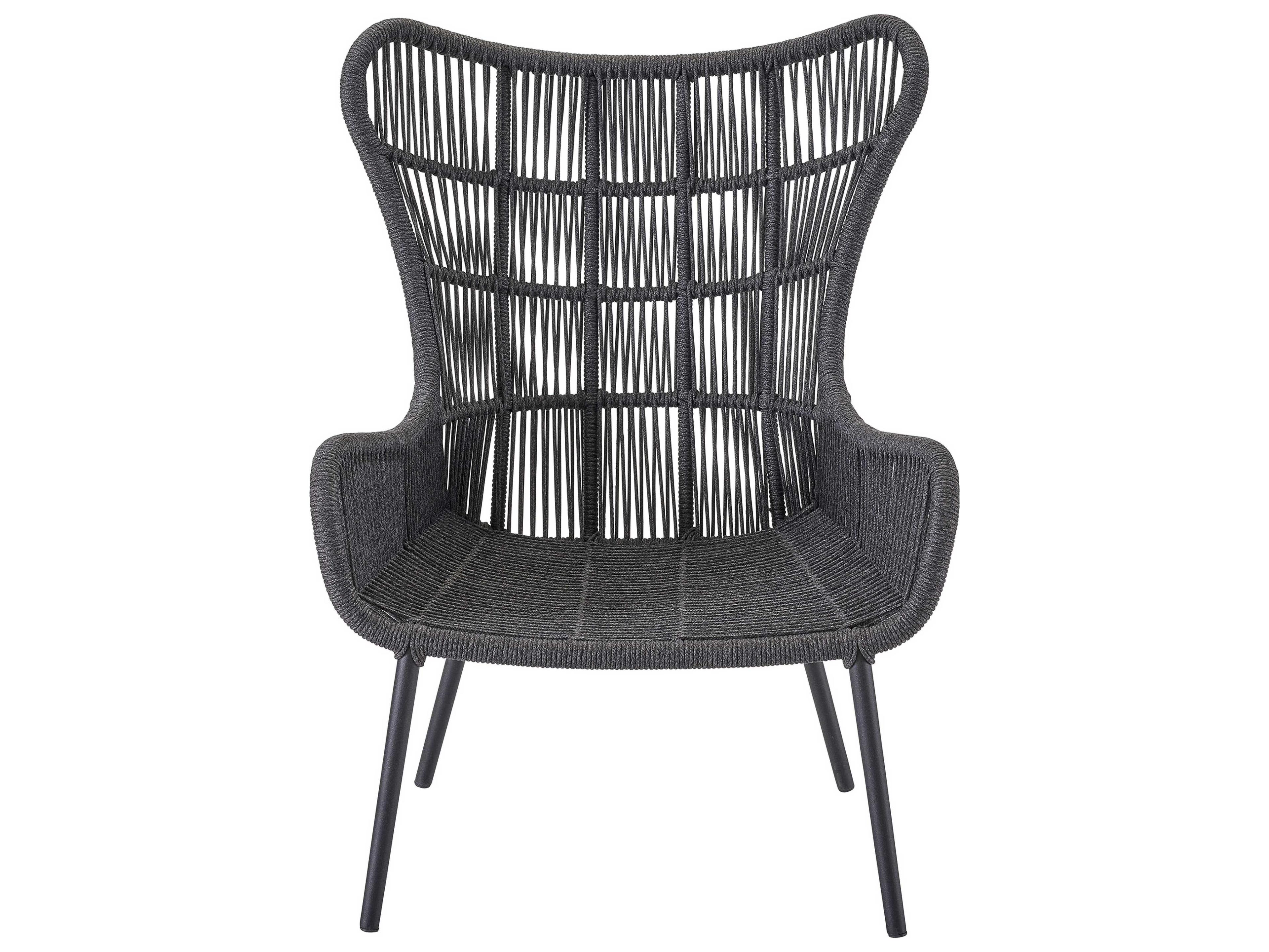 Coastal Living Outdoor Quick Ship Charcoal Rope Cushion Lounge Chair