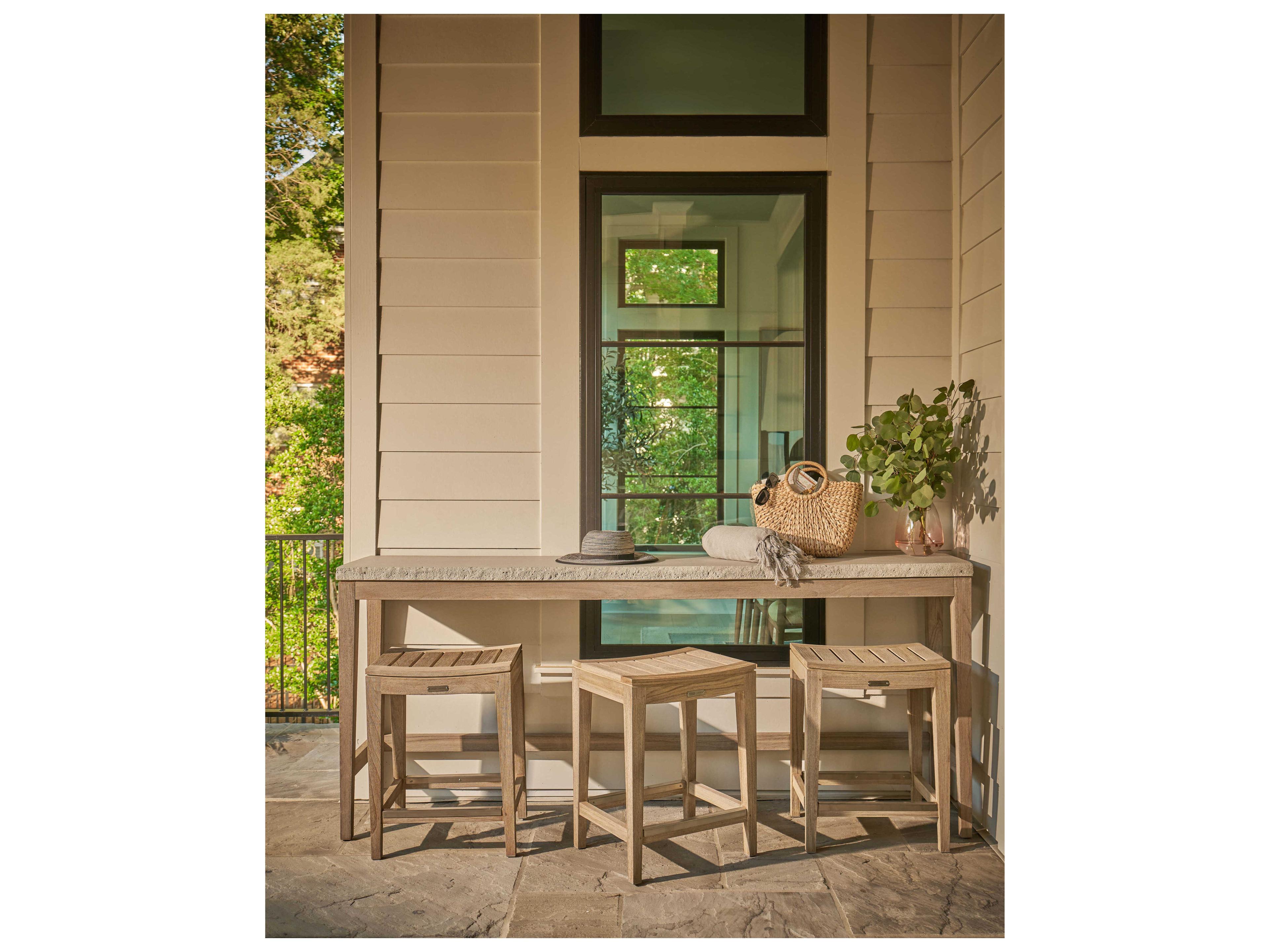Coastal Living Outdoor Saratoga Wood Counter Stool