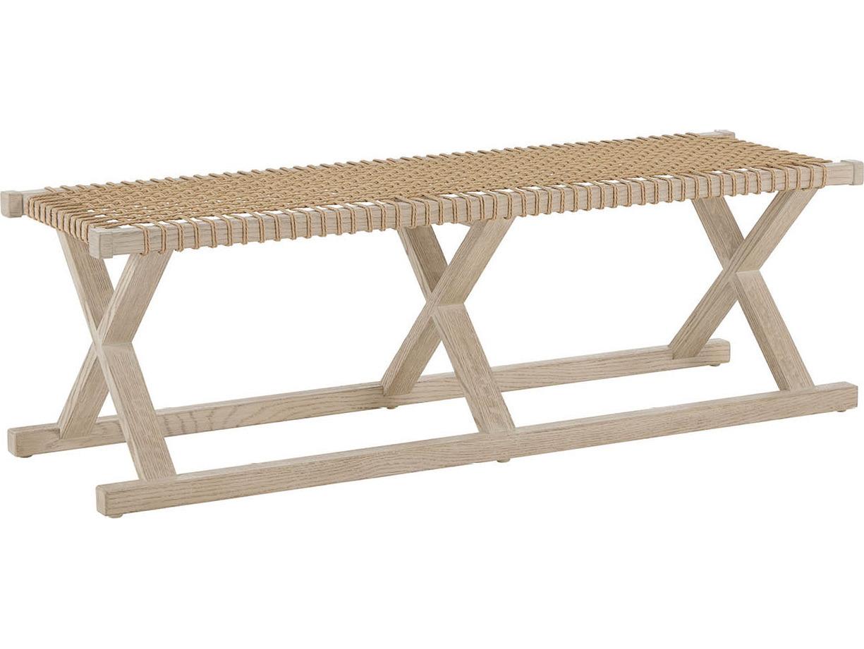 Coastal Living Home Oasis Wood Wicker Bench