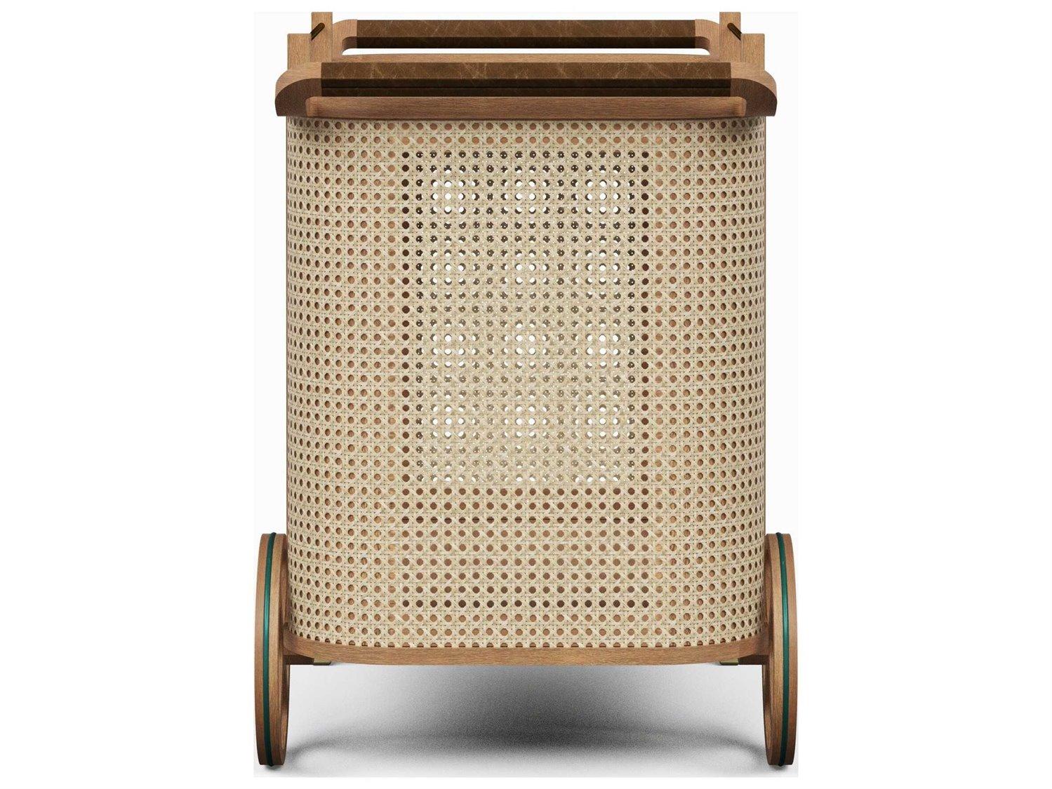 Urbia Modern Brazilian Brown Pecan Natural Bar Cart