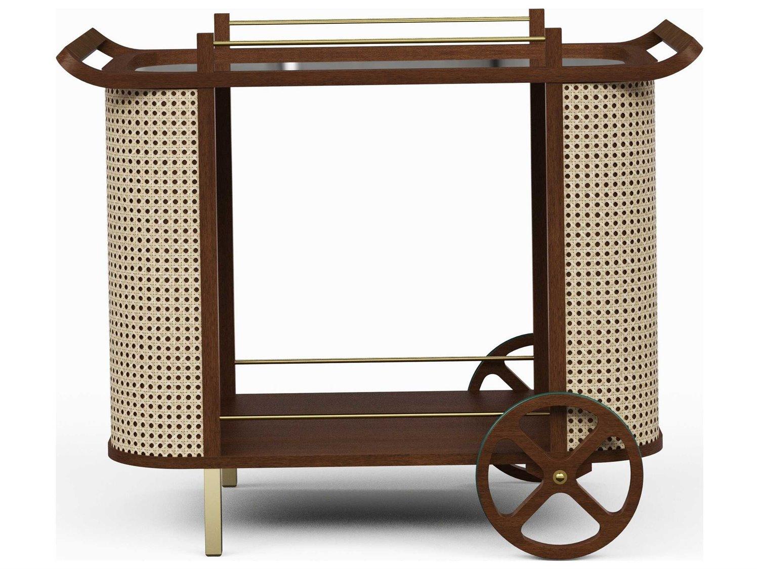 Urbia Modern Brazilian Neutral Brown Natural Bar Cart