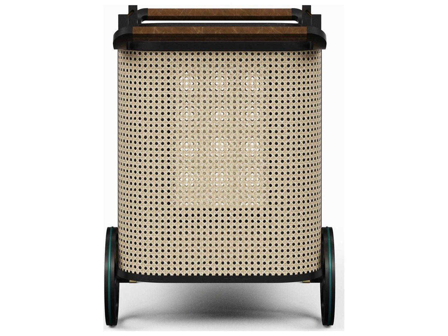 Urbia Modern Brazilian Dinda Black Natural Bar Cart