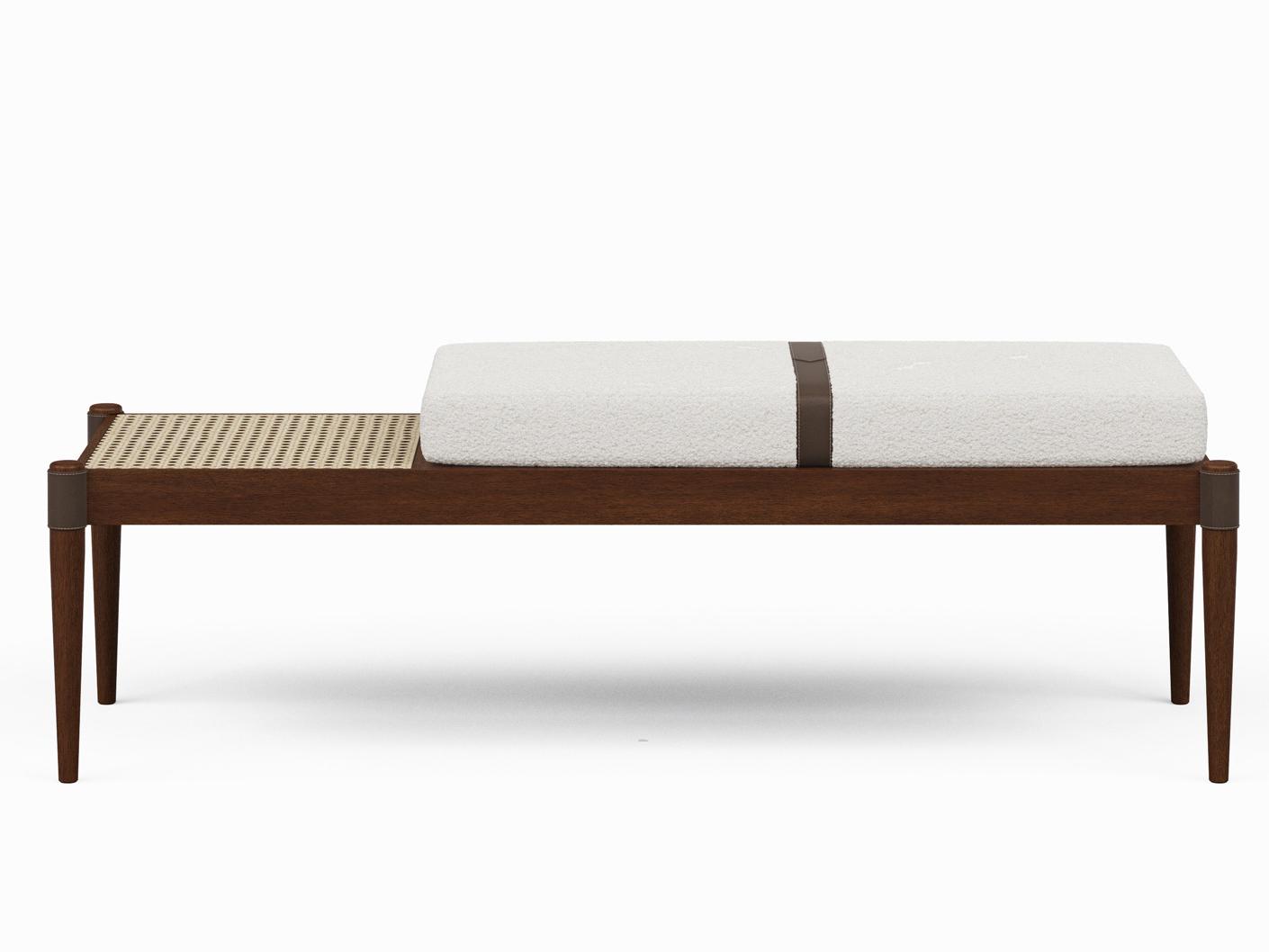 Urbia Modern Brazilian Bello Brown Upholstered Accent Bench