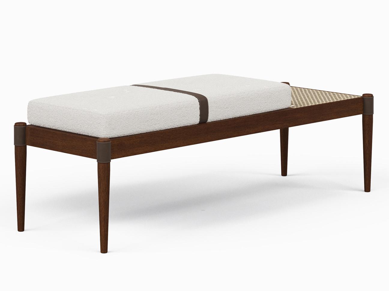 Urbia Modern Brazilian Bello Brown Upholstered Accent Bench