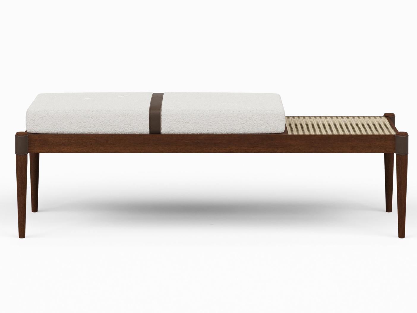 Urbia Modern Brazilian Bello Brown Upholstered Accent Bench