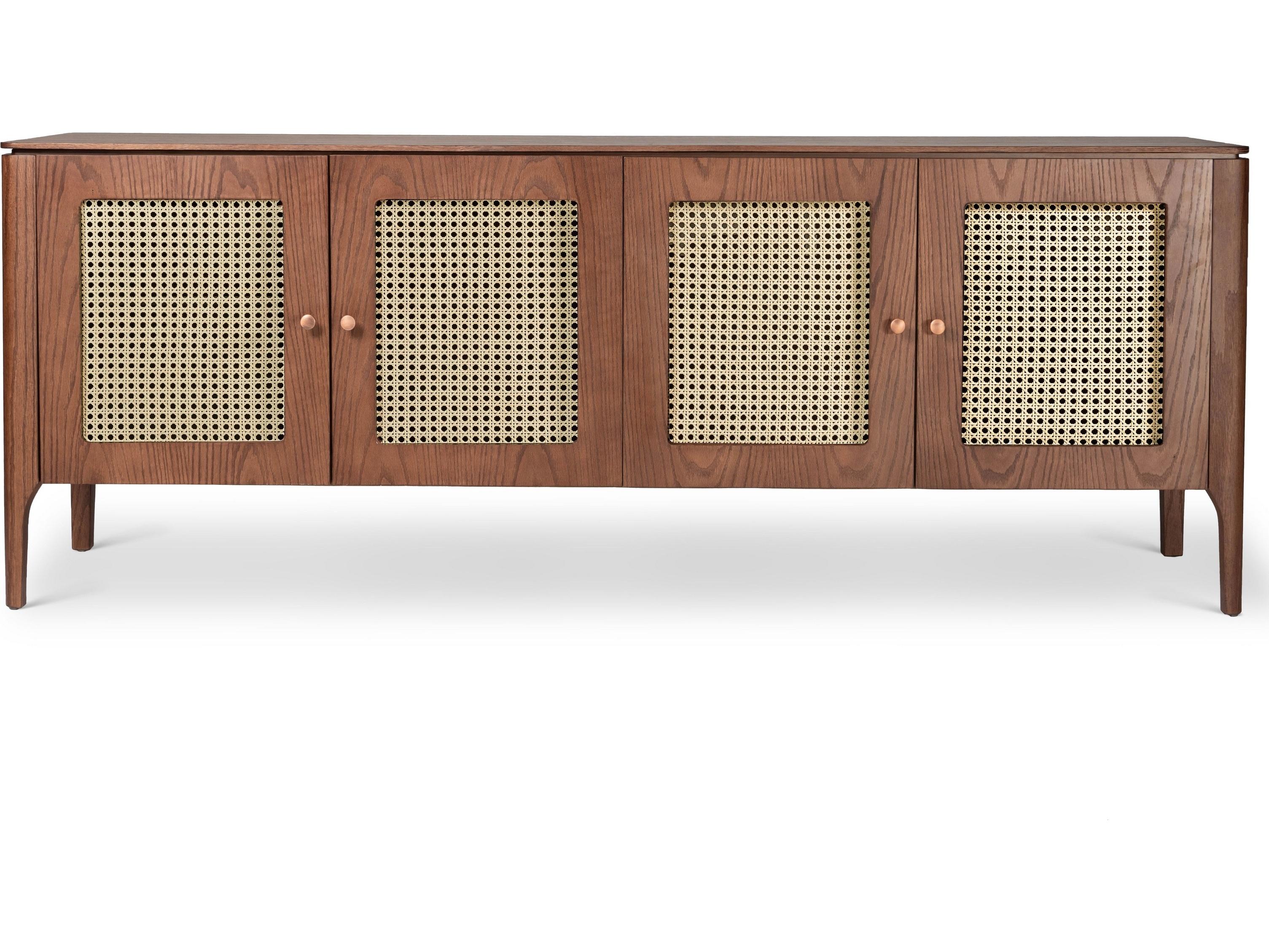 Urbia Modern Brazilian 78" Oak Wood Nogal Natural Missione Sideboard