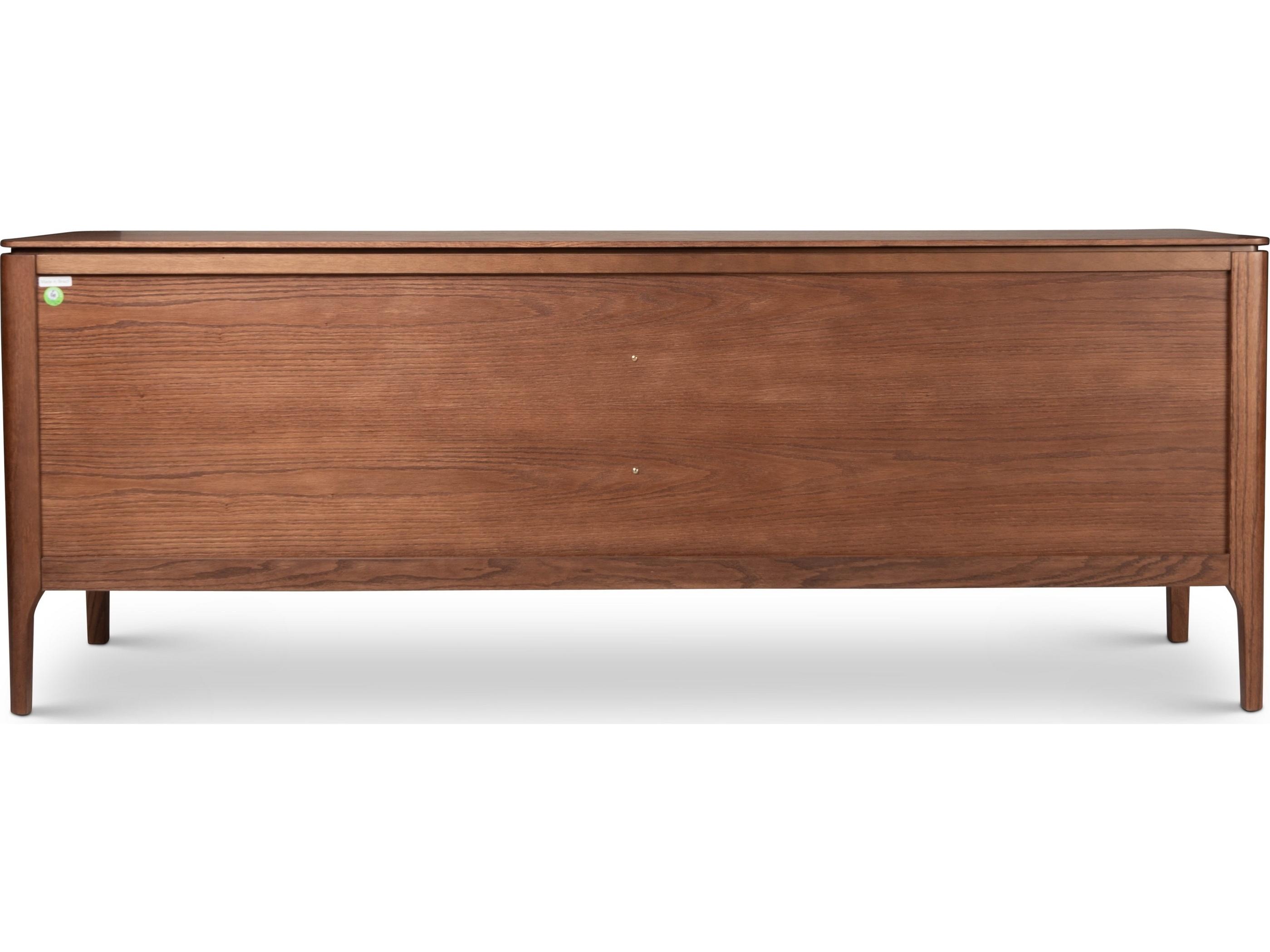 Urbia Modern Brazilian 78" Oak Wood Nogal Natural Missione Sideboard