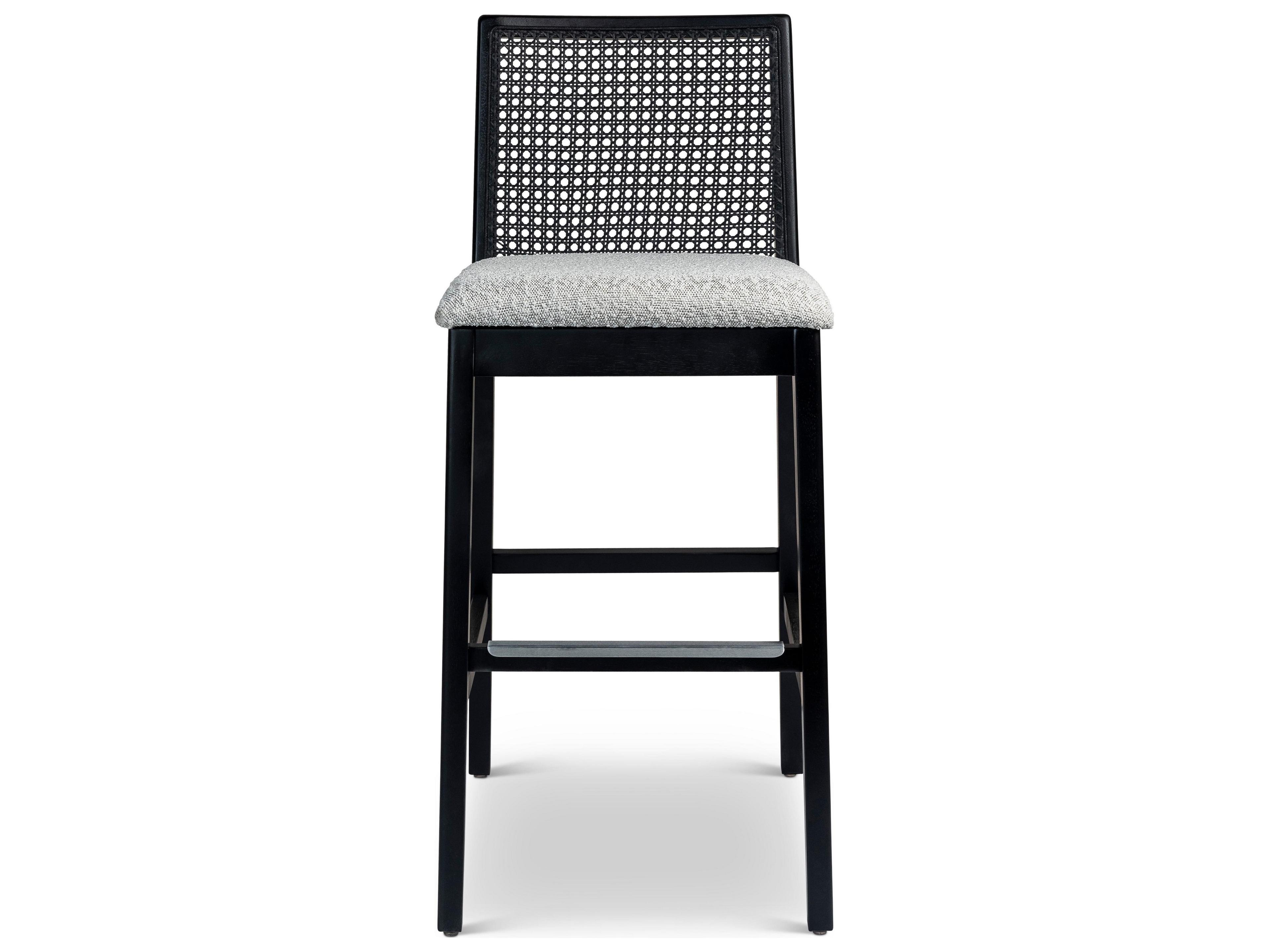 Urbia Modern Brazilian Nardia Crafted Glaze Ebano Upholstered Bar Stool