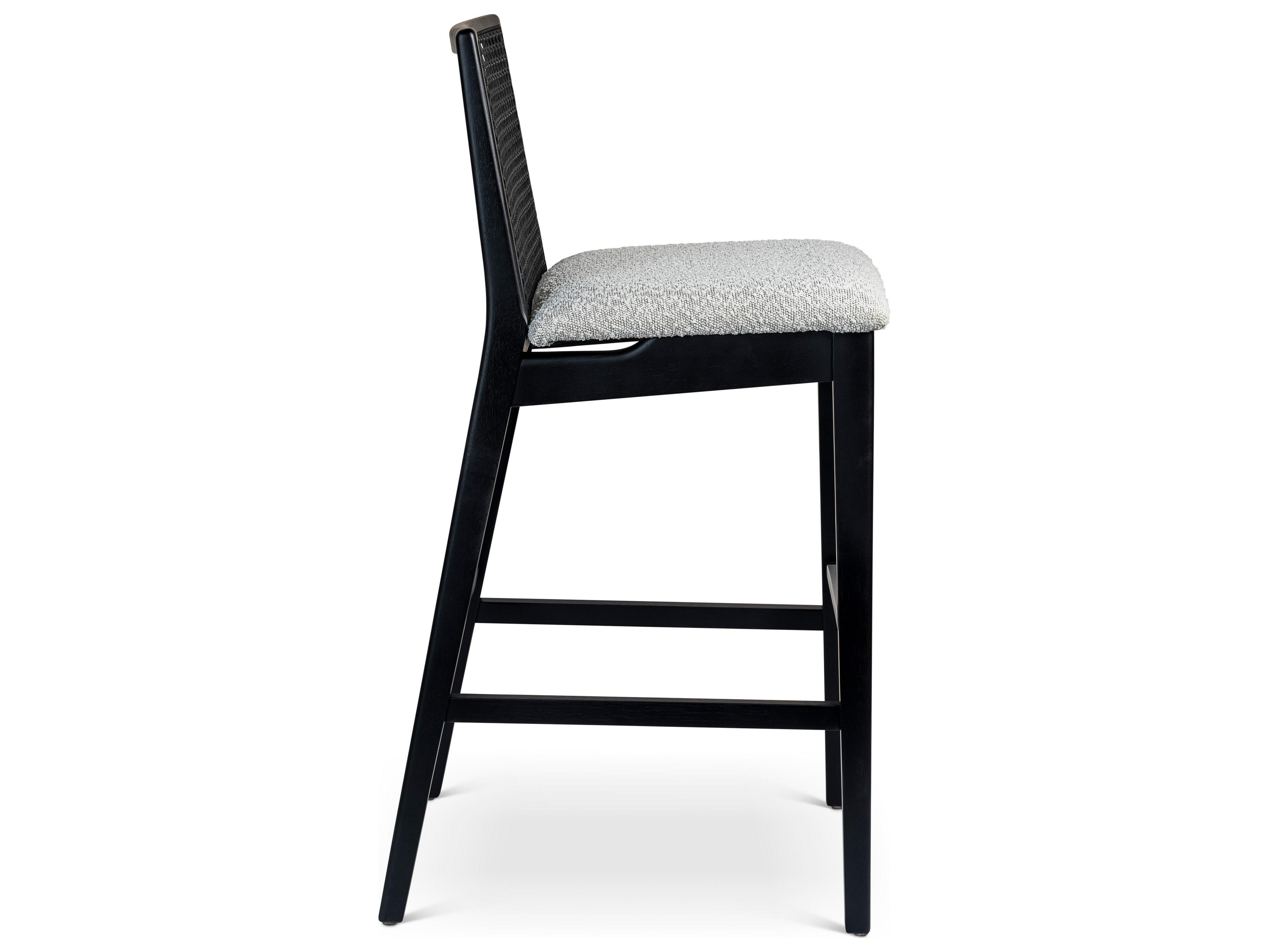 Urbia Modern Brazilian Nardia Crafted Glaze Ebano Upholstered Bar Stool