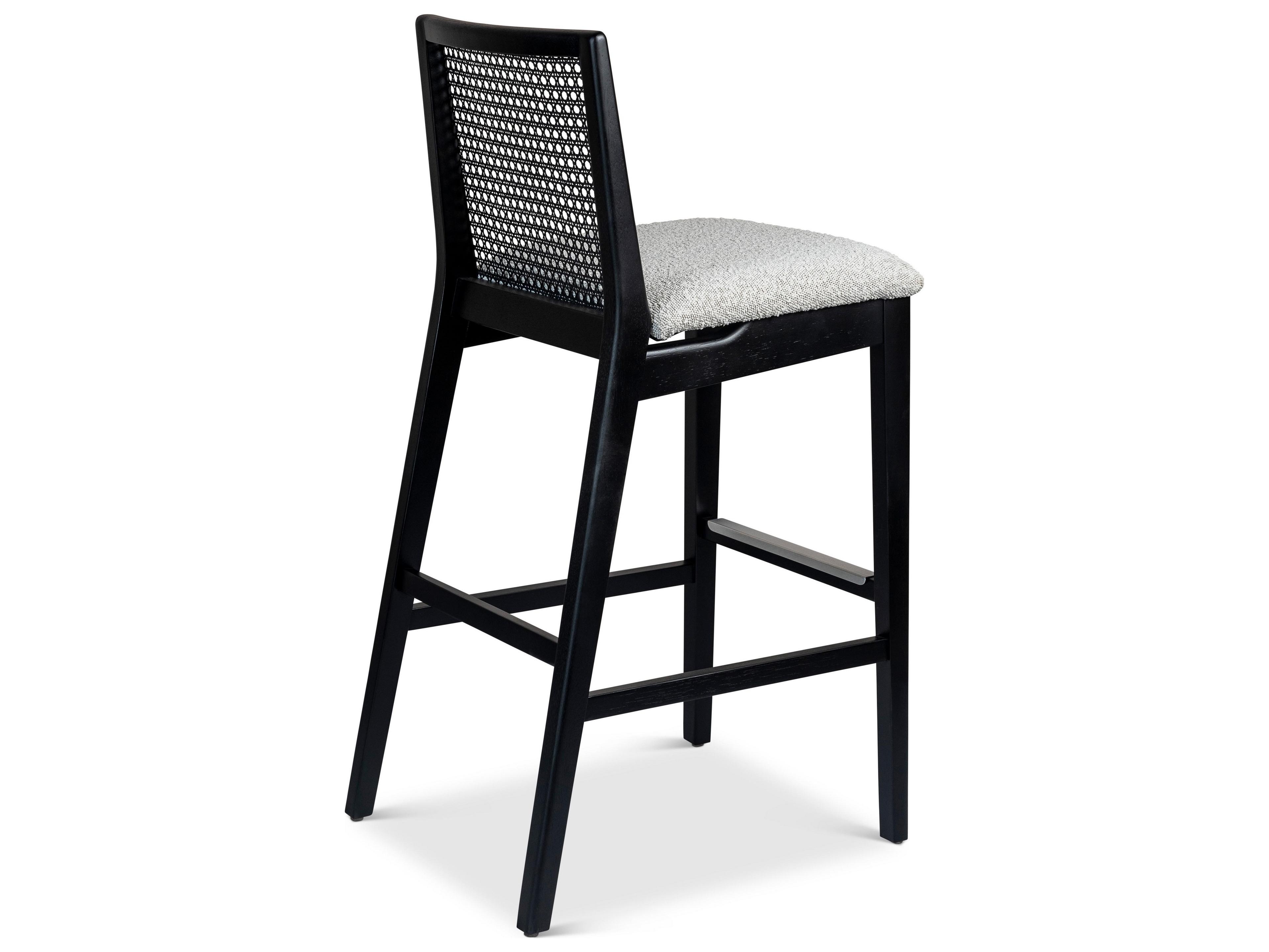 Urbia Modern Brazilian Nardia Crafted Glaze Ebano Upholstered Bar Stool