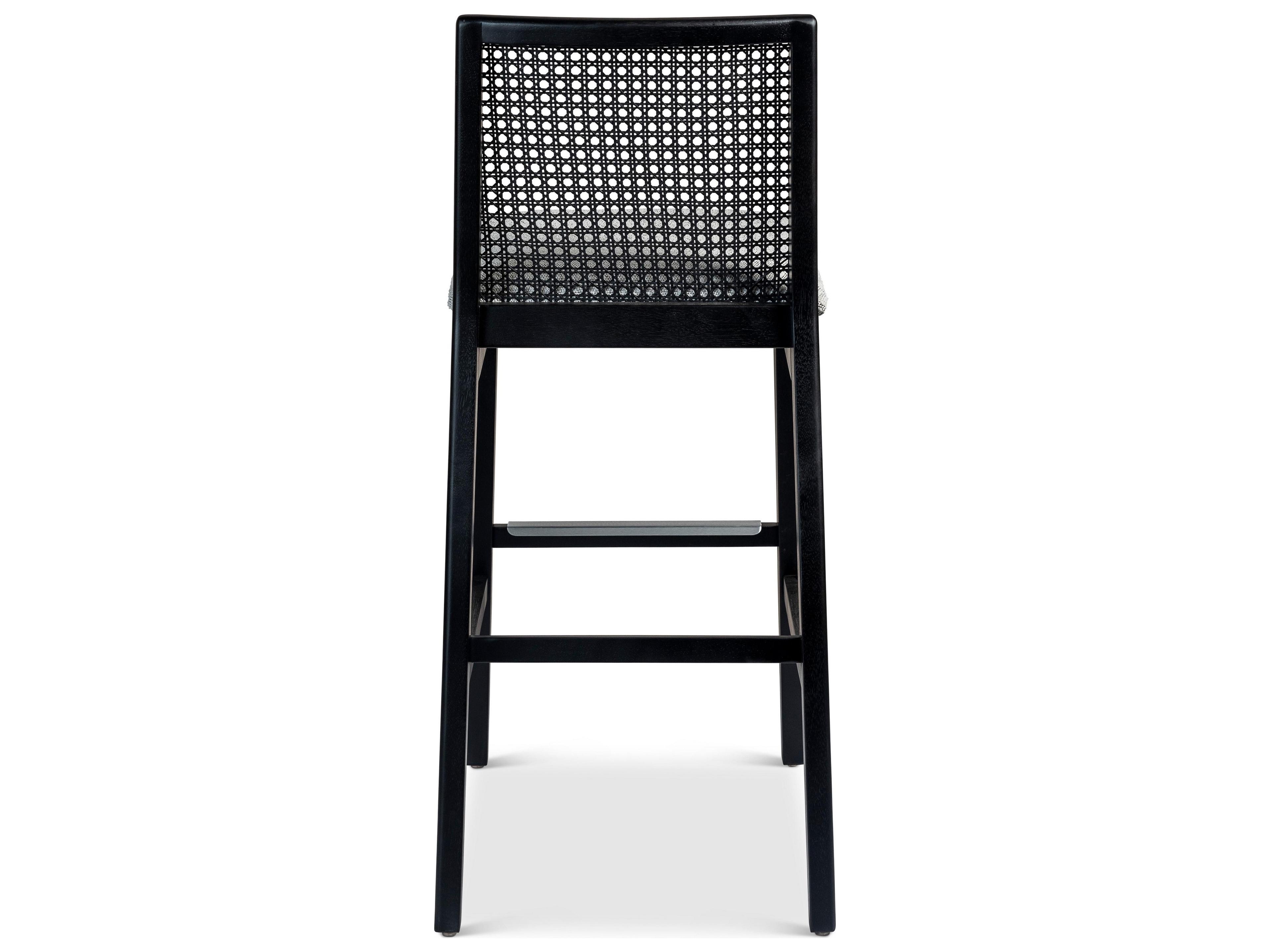 Urbia Modern Brazilian Nardia Crafted Glaze Ebano Upholstered Bar Stool