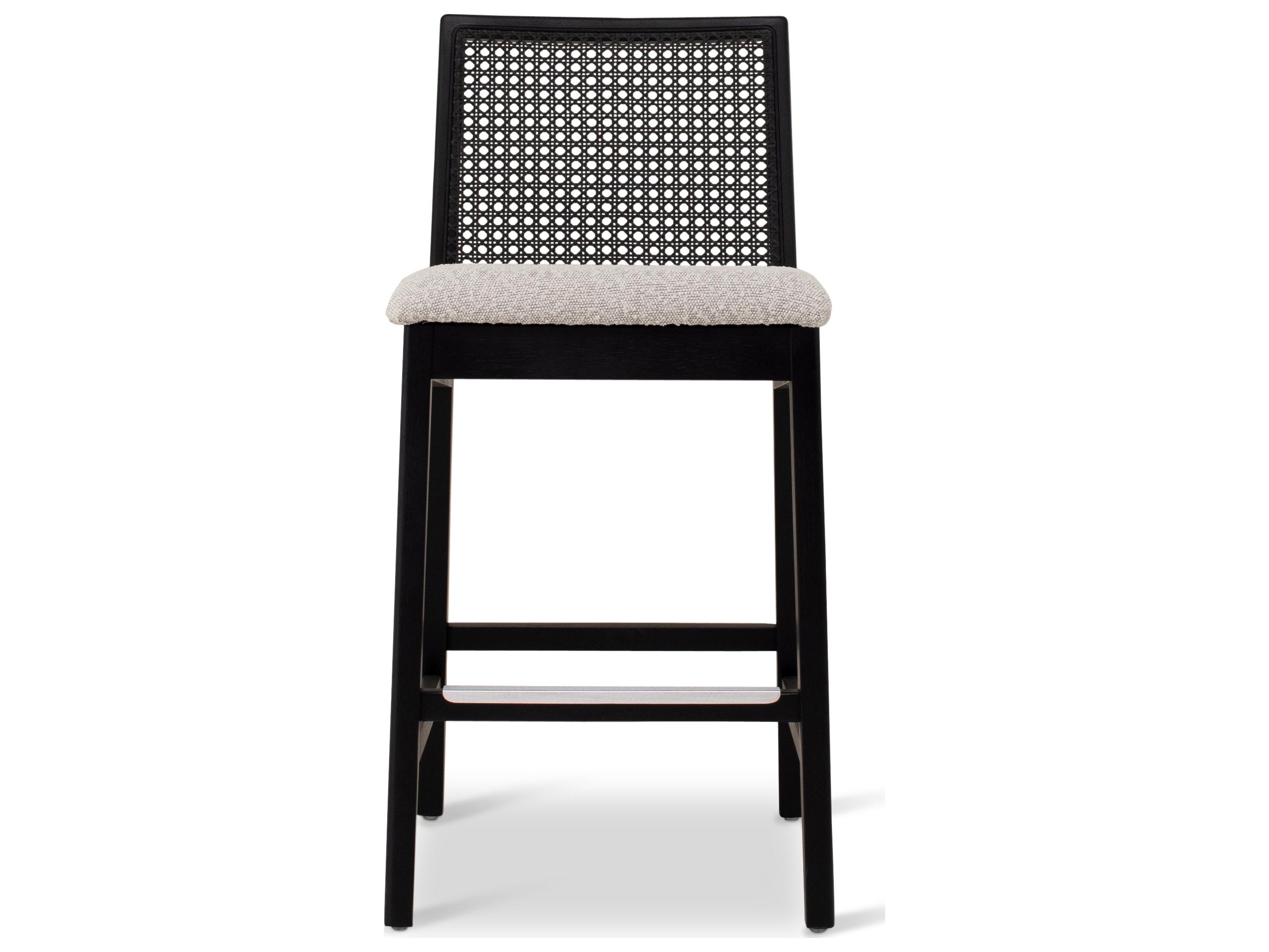 Urbia Modern Brazilian Nardia Crafted Glaze Ebano Upholstered Counter Stool