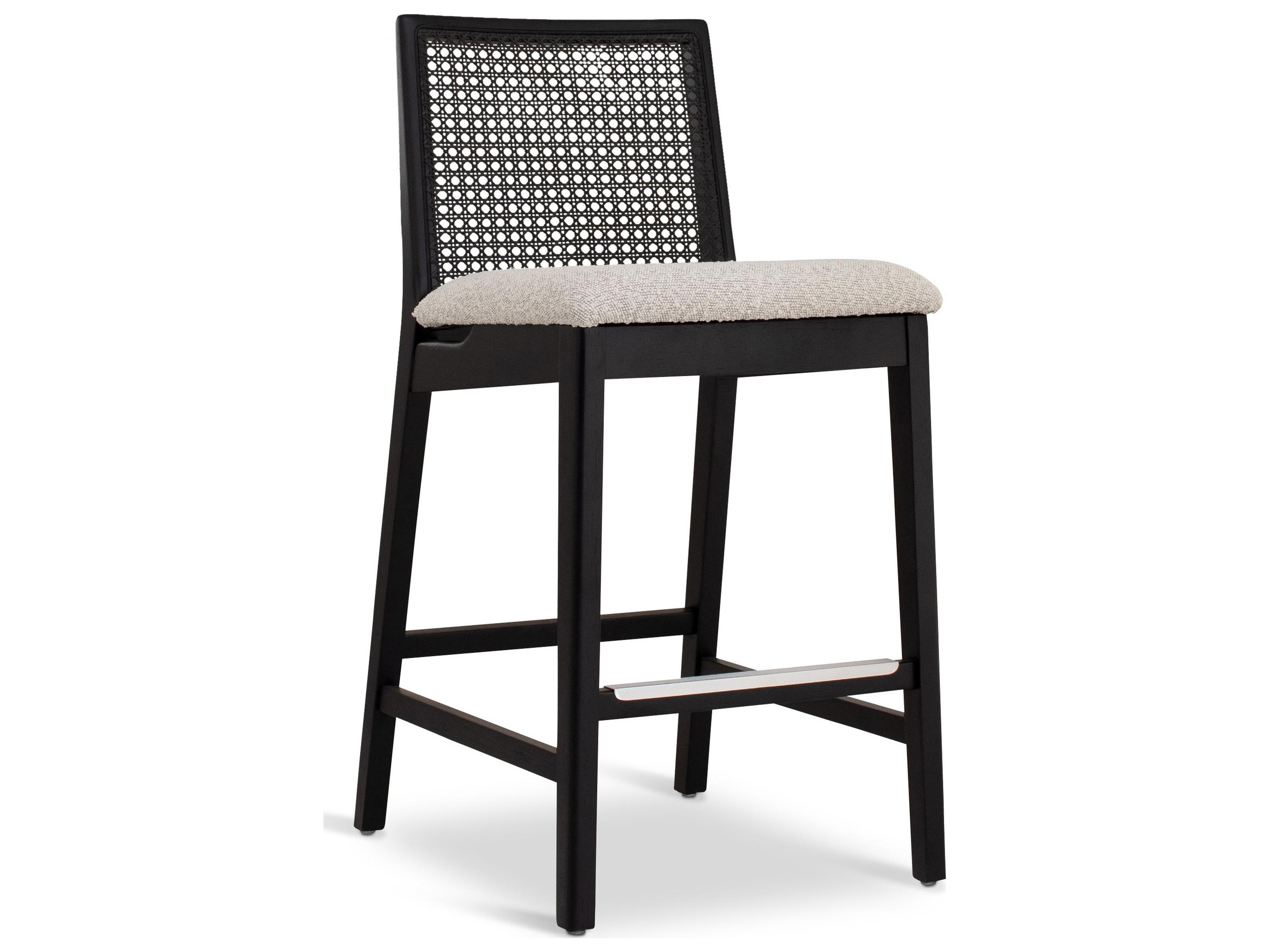 Urbia Modern Brazilian Nardia Crafted Glaze Ebano Upholstered Counter Stool