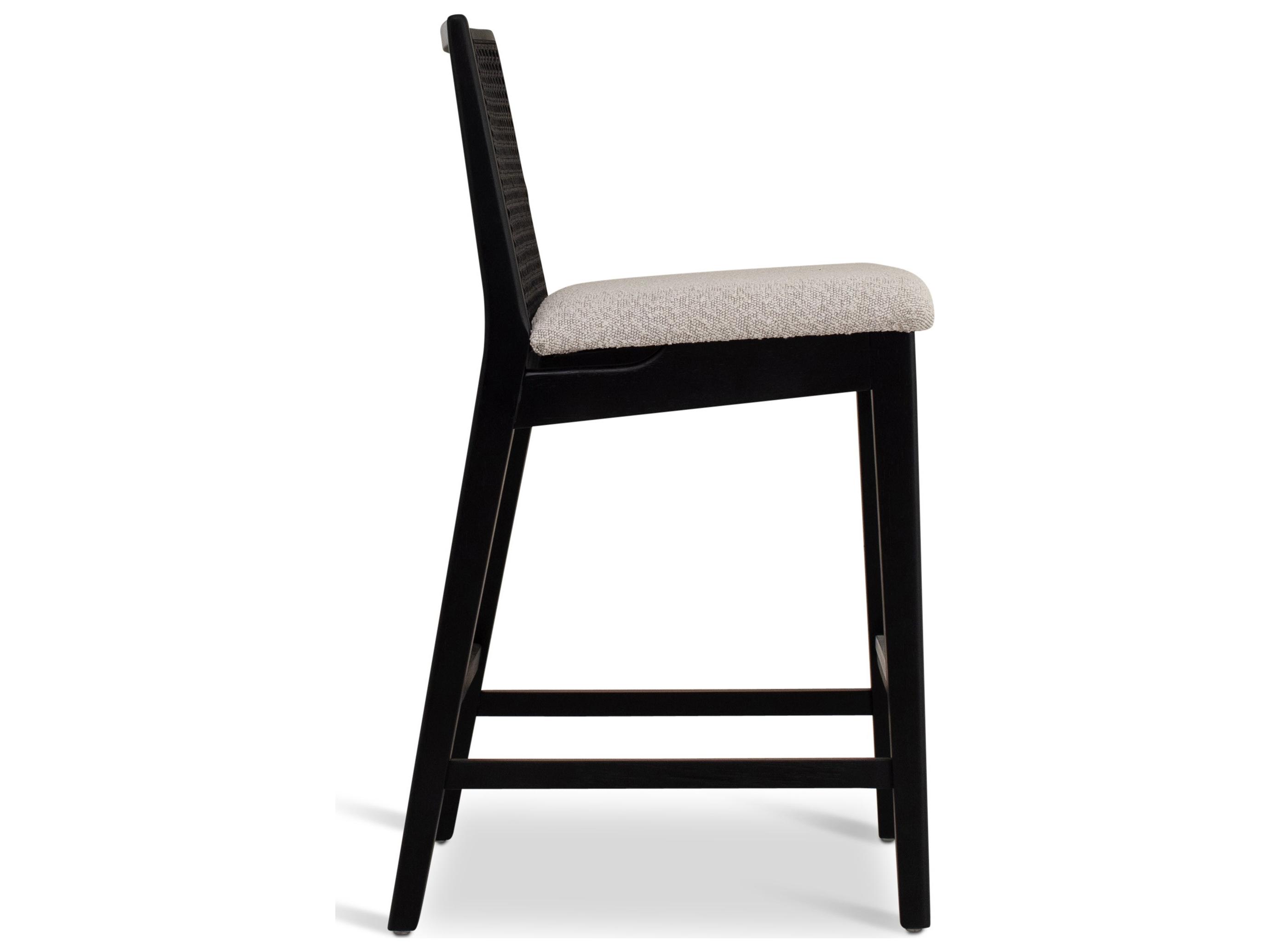 Urbia Modern Brazilian Nardia Crafted Glaze Ebano Upholstered Counter Stool