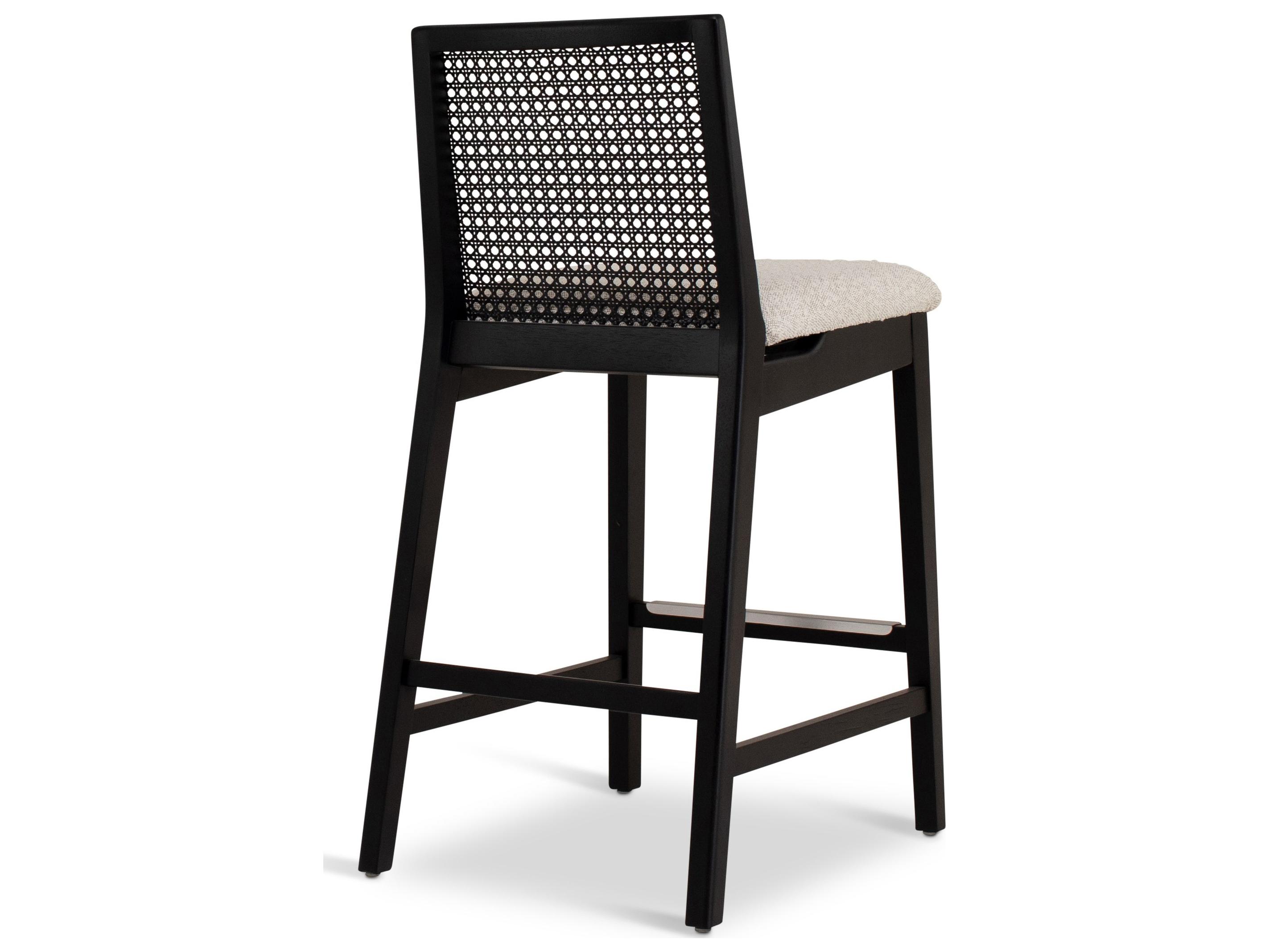 Urbia Modern Brazilian Nardia Crafted Glaze Ebano Upholstered Counter Stool