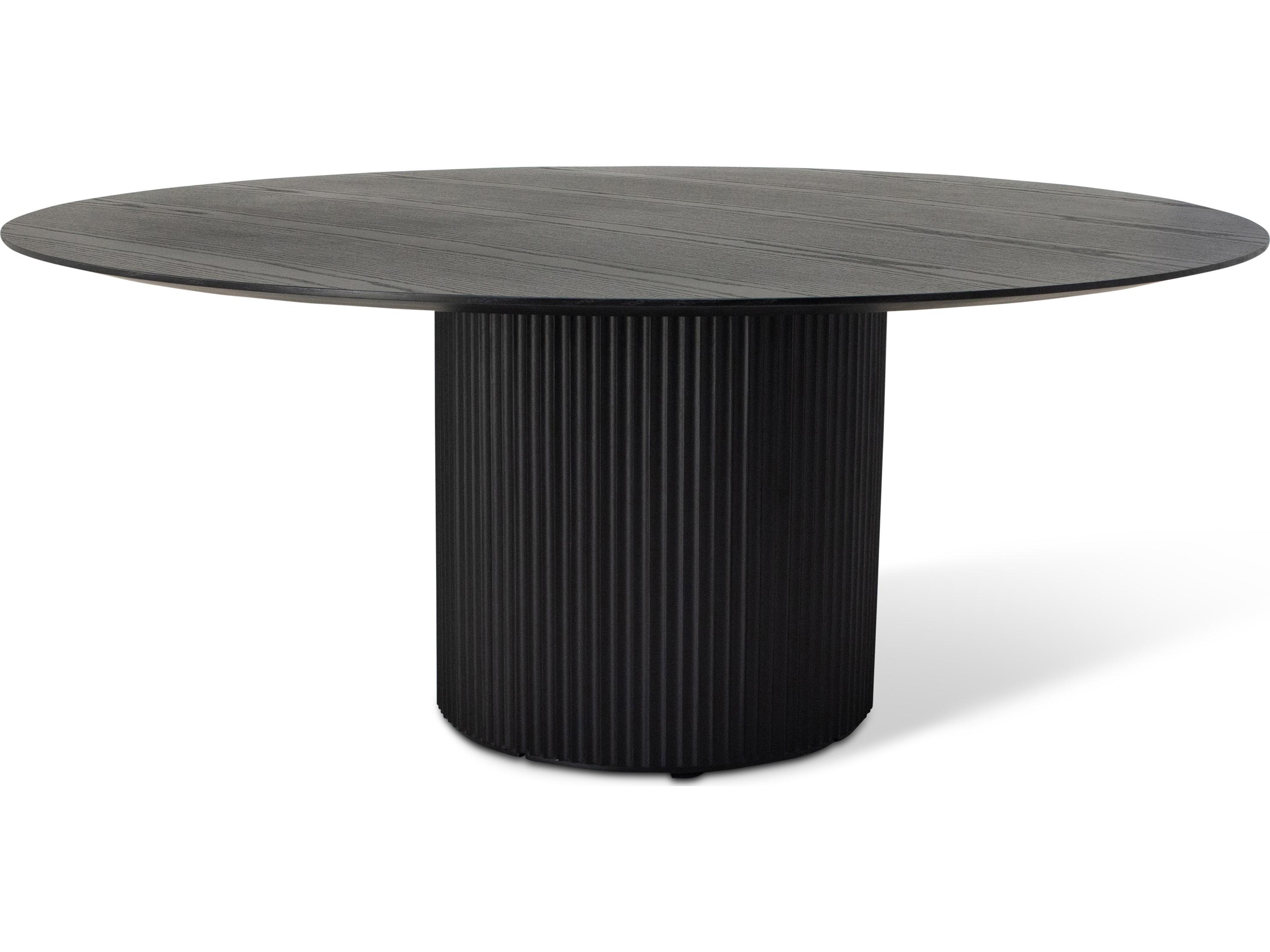 Urbia Modern Brazilian Atenas Round Wood Ebano Dining Table